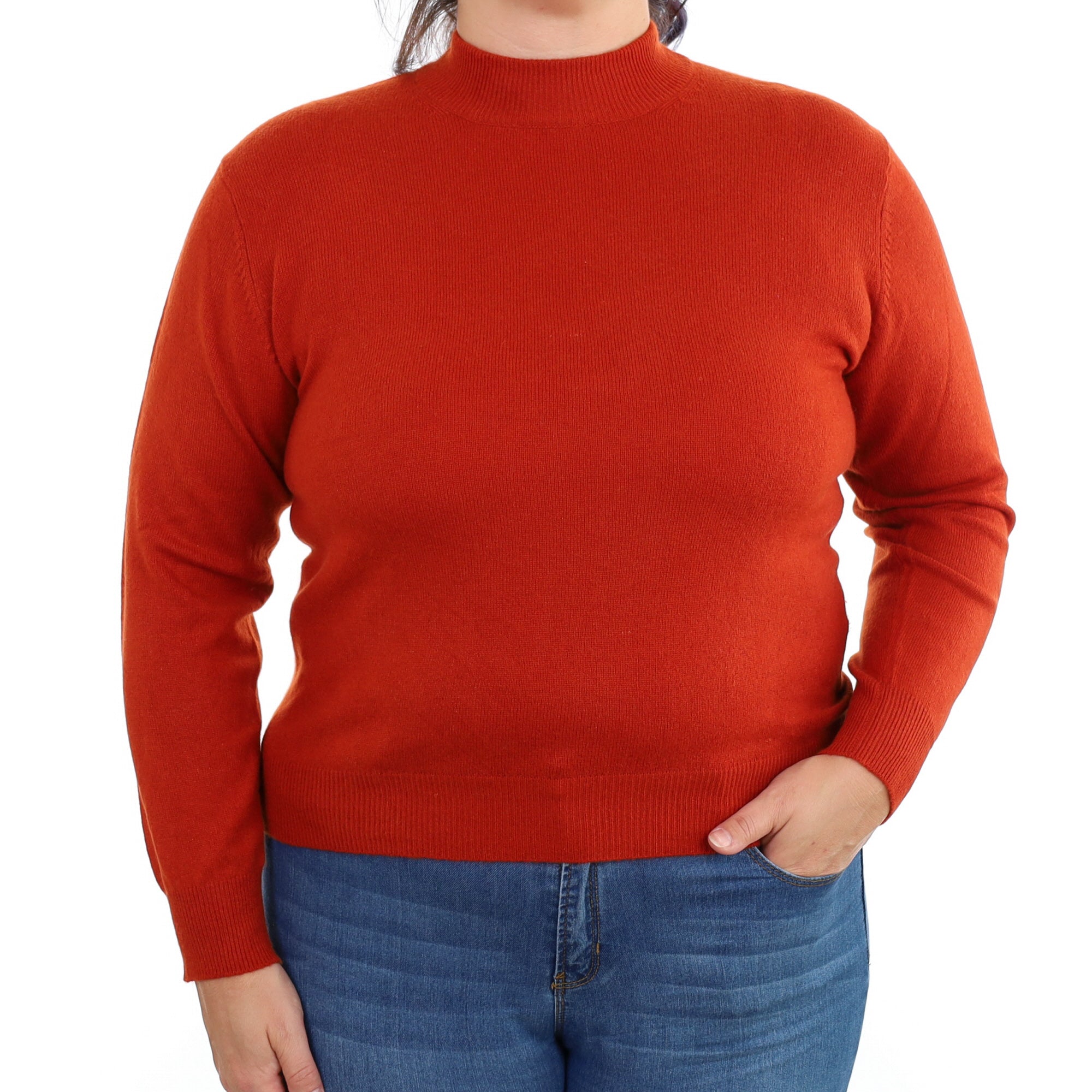 Burnt Orange Cashmere Turtle Neck Jumper Large