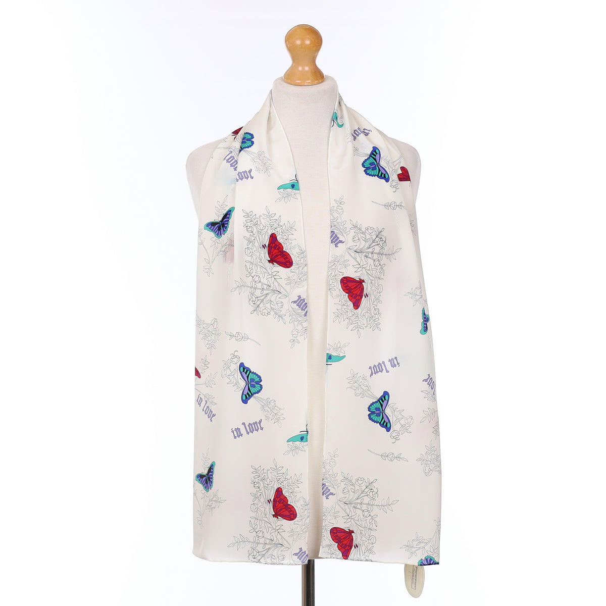 Brand New Charlotte Sparre Butterfly Design Silk Scarf