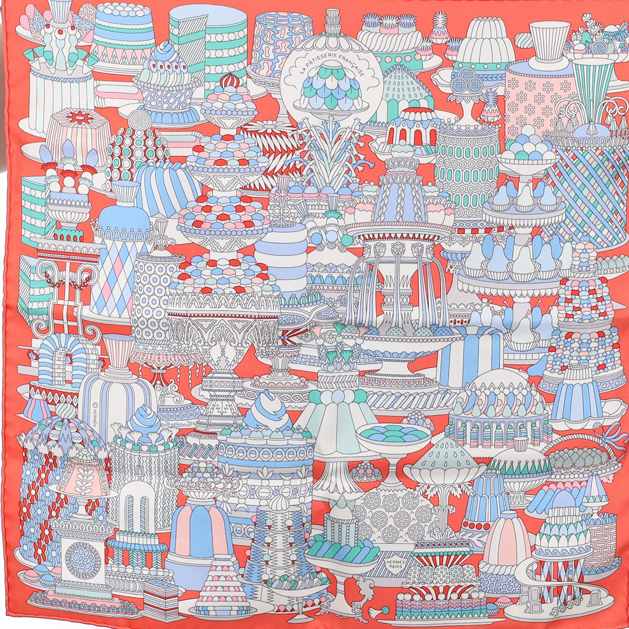 Brand New Boxed Hermès La Pàtisserie Française 45 Silk Scarf Rare