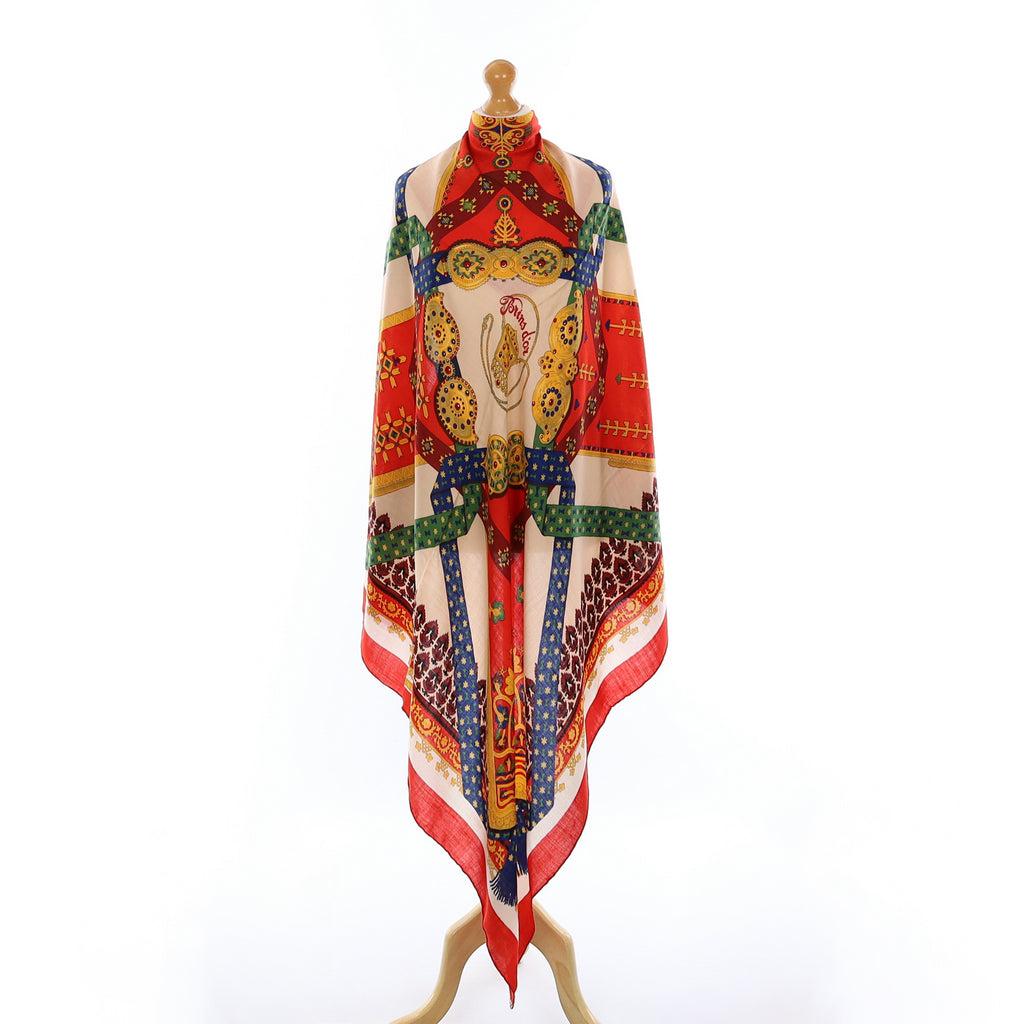 Hermès Brins D’or 140 Silk and Cashmere Shawl