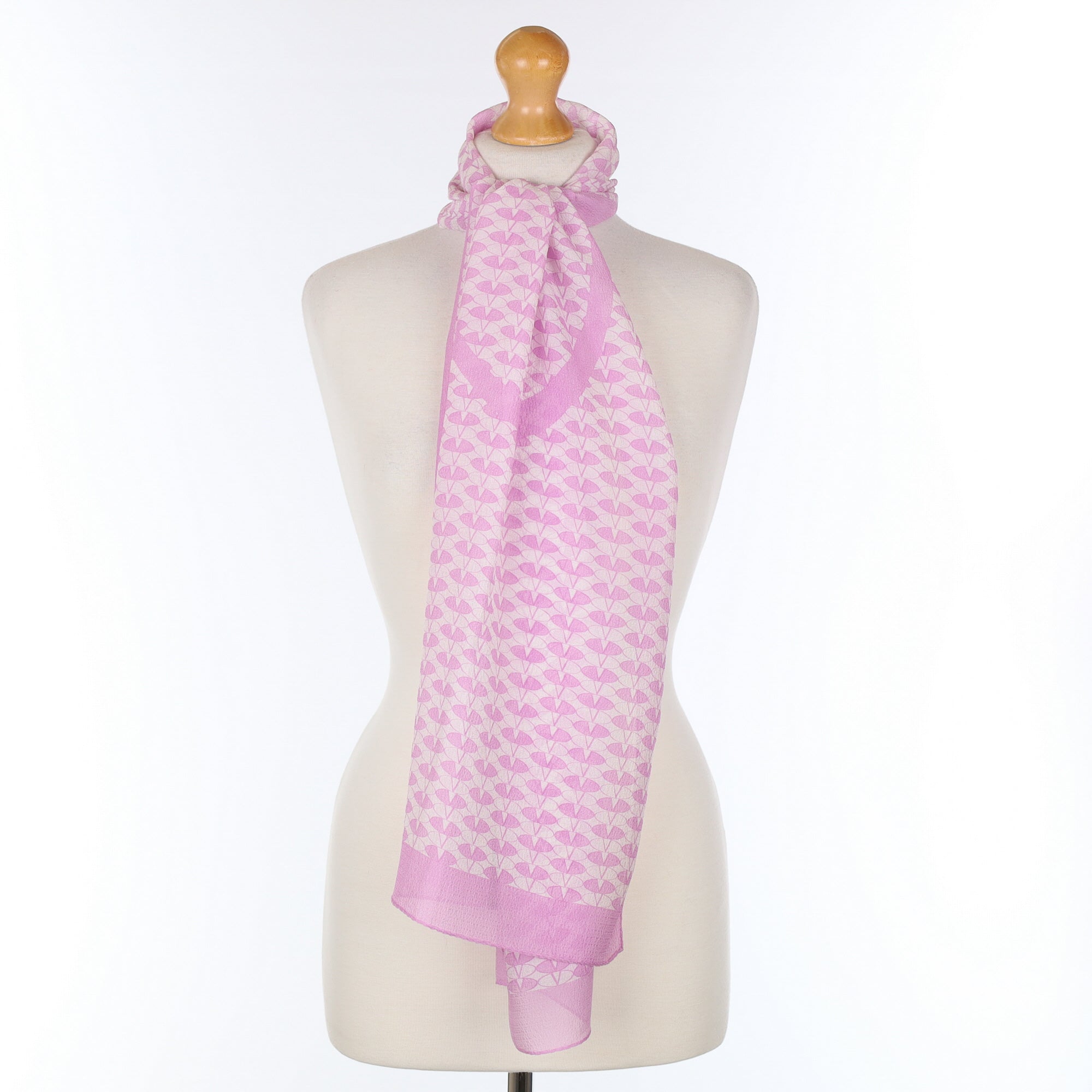 Valentino Pink Monogram Silk Scarf