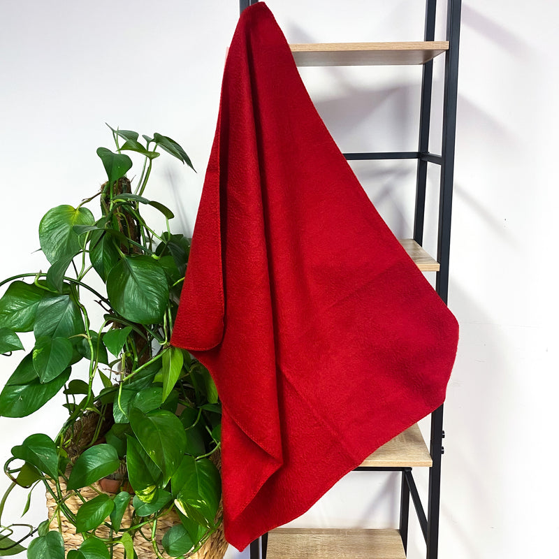 Burgundy Red Cashmere Woven Cot Blanket