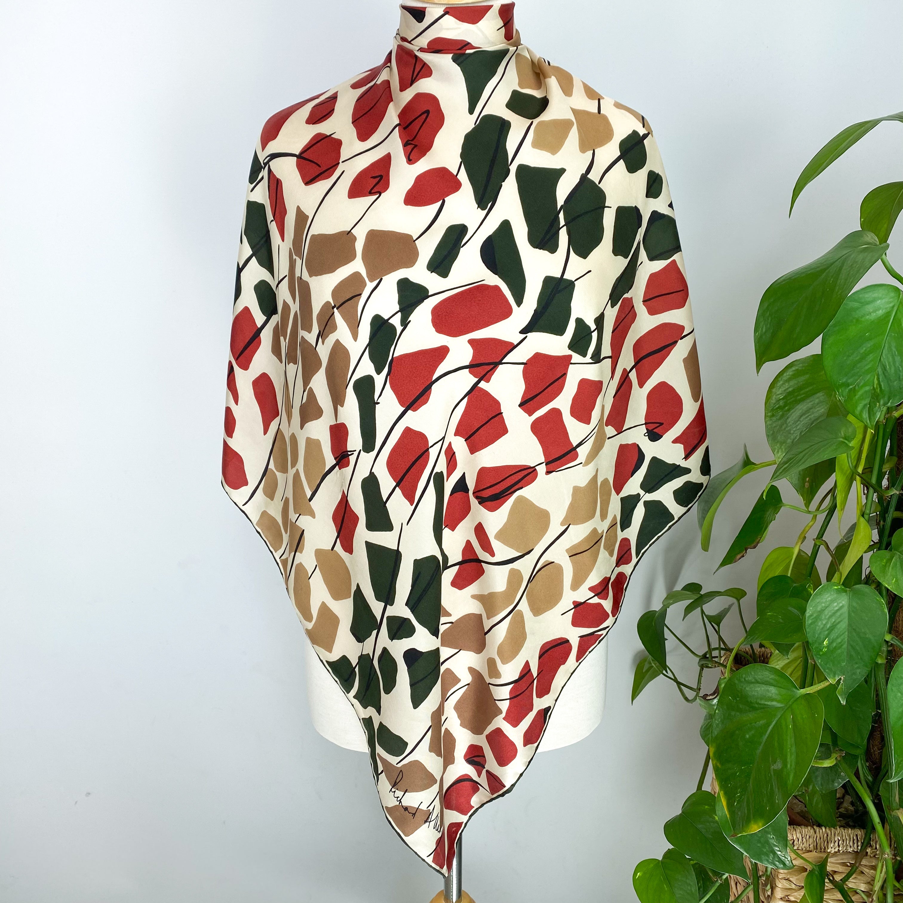 1970s Richard Allan Vintage Silk Scarf