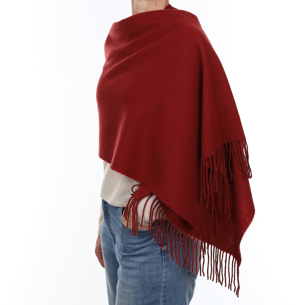 Burgundy Red Cashmere Woven Wrap