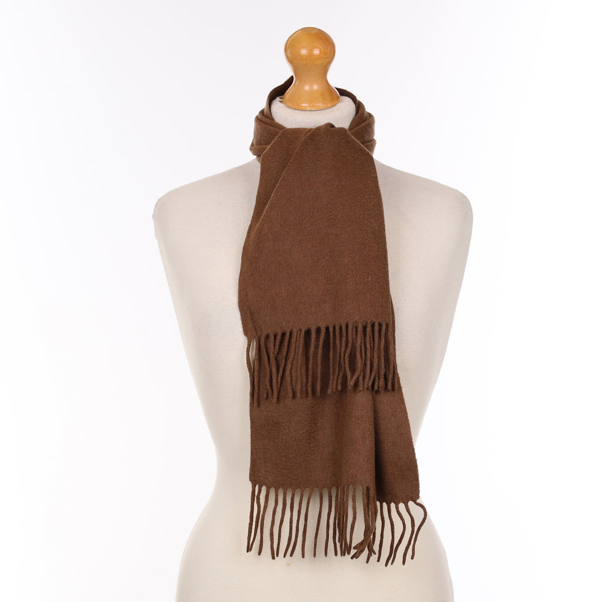 Chocolate Brown Cashmere Woven Scarf