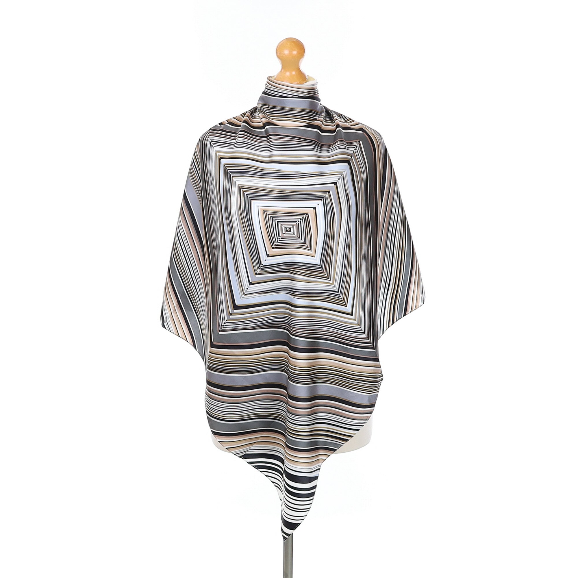 Echo Black Striped Silk Scarf