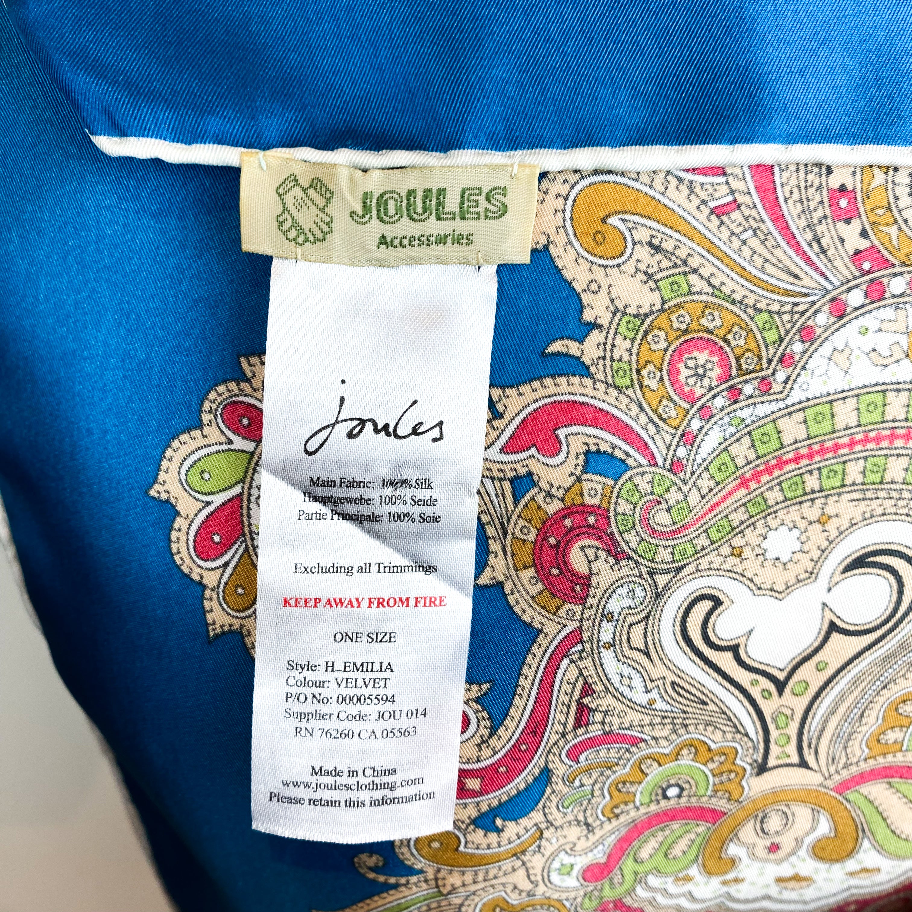 Pretty Joules Paisley Silk Scarf