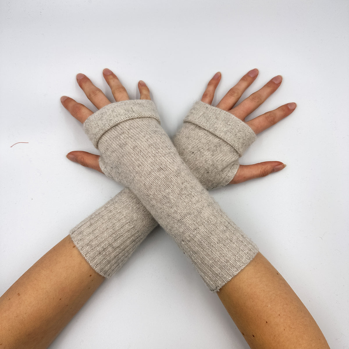 Silver Grey Sparkly Fingerless Gloves