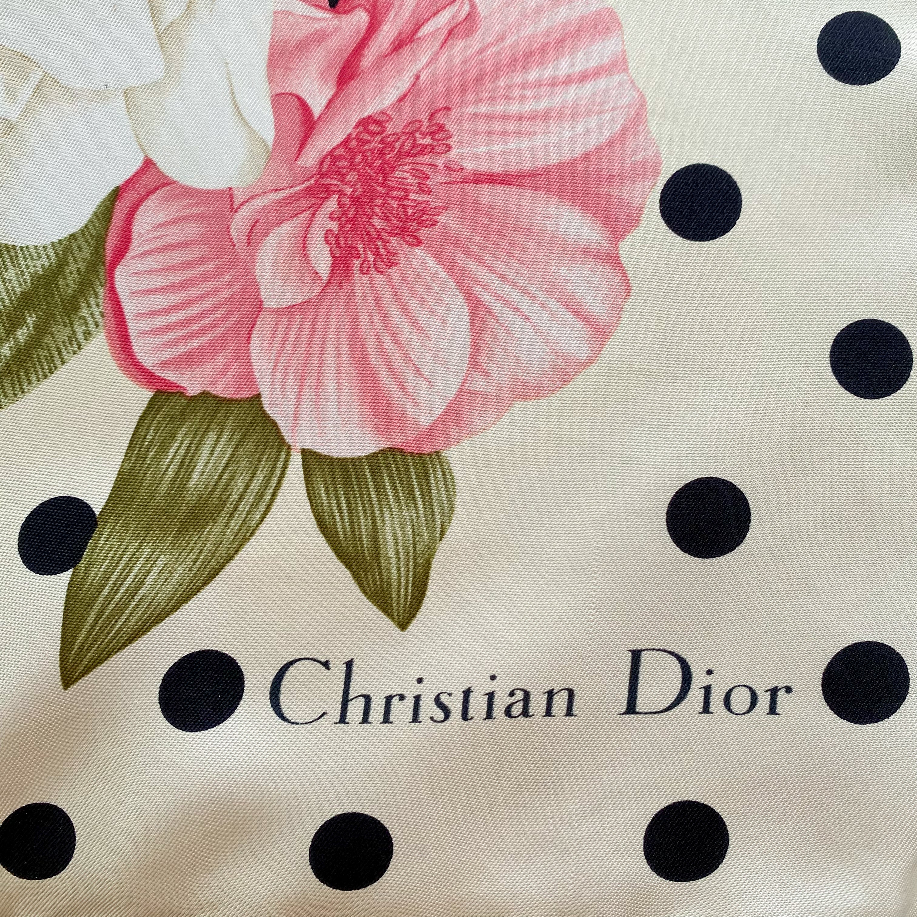 1980s Christian Dior Vintage Silk Scarf