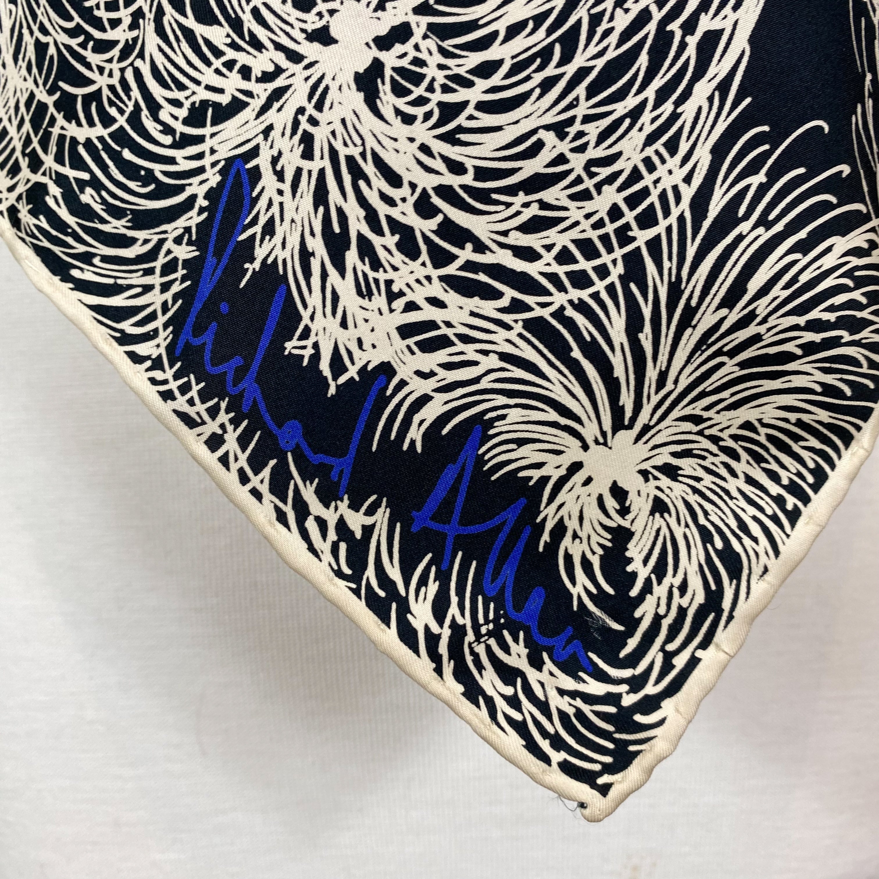 1979s Richard Allan Abstract Floral Vintage Silk Scarf