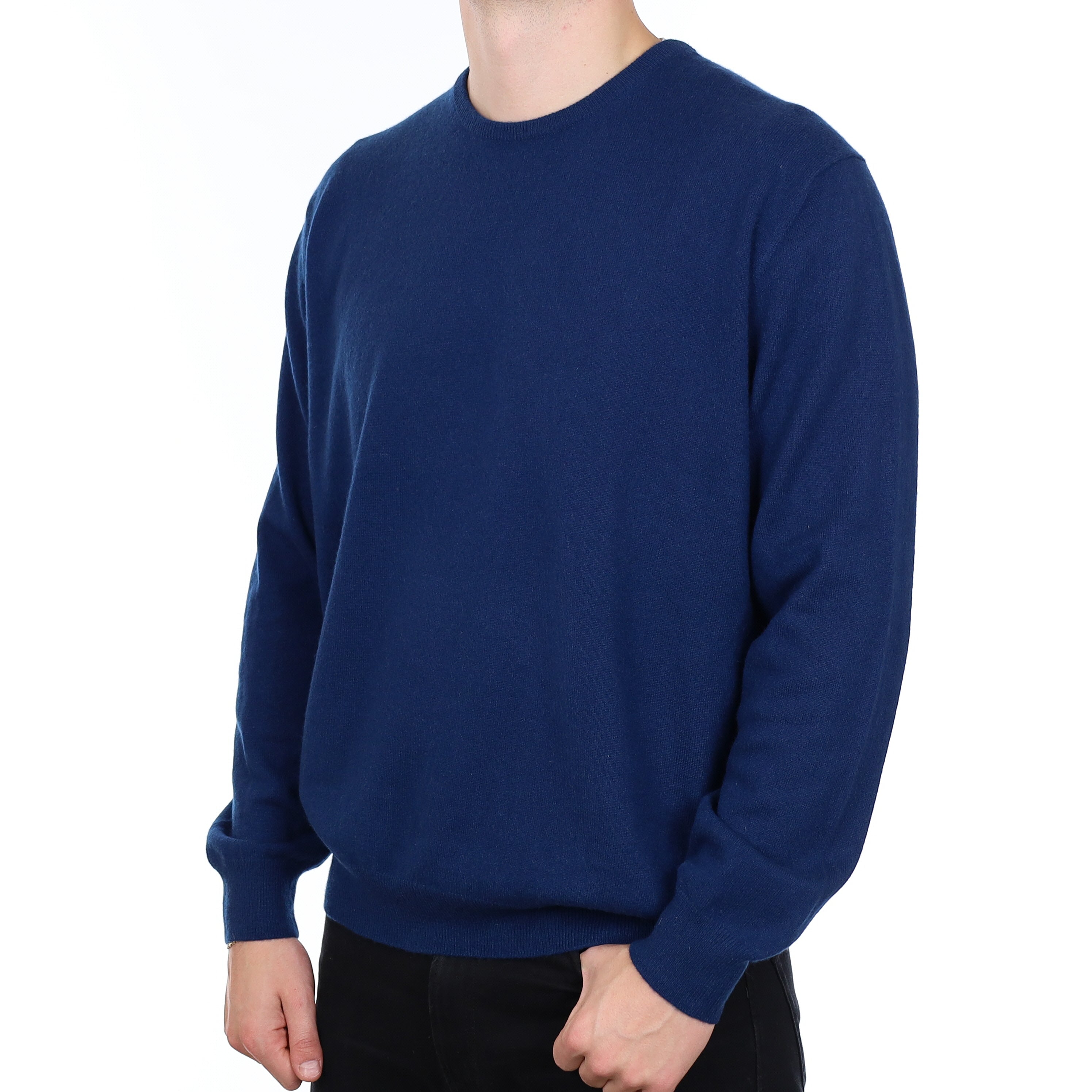 Men’s Deep Ocean Blue Cashmere Crew Neck Jumper XXXL