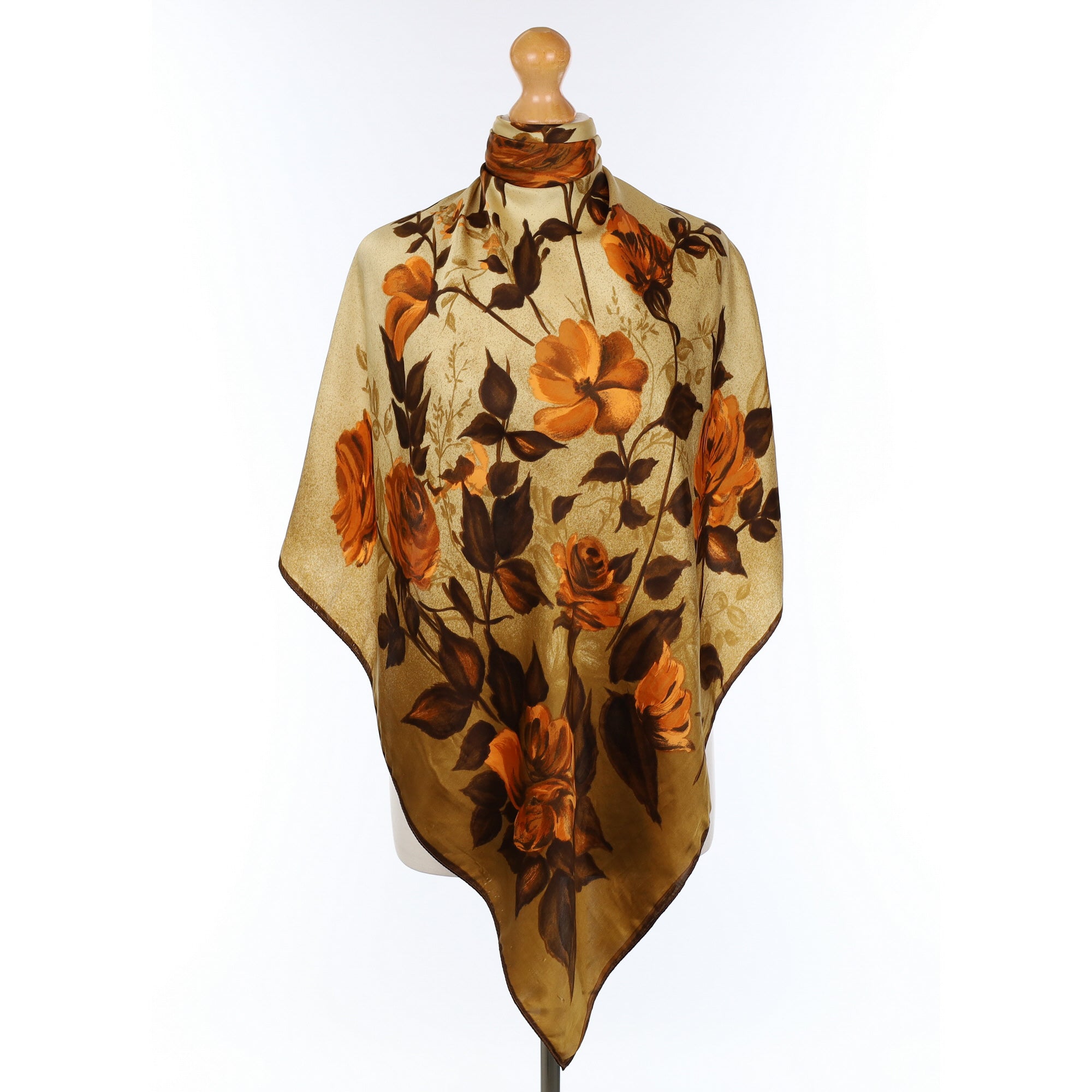 1960’s Artistic Floral Vintage Silk Scarf
