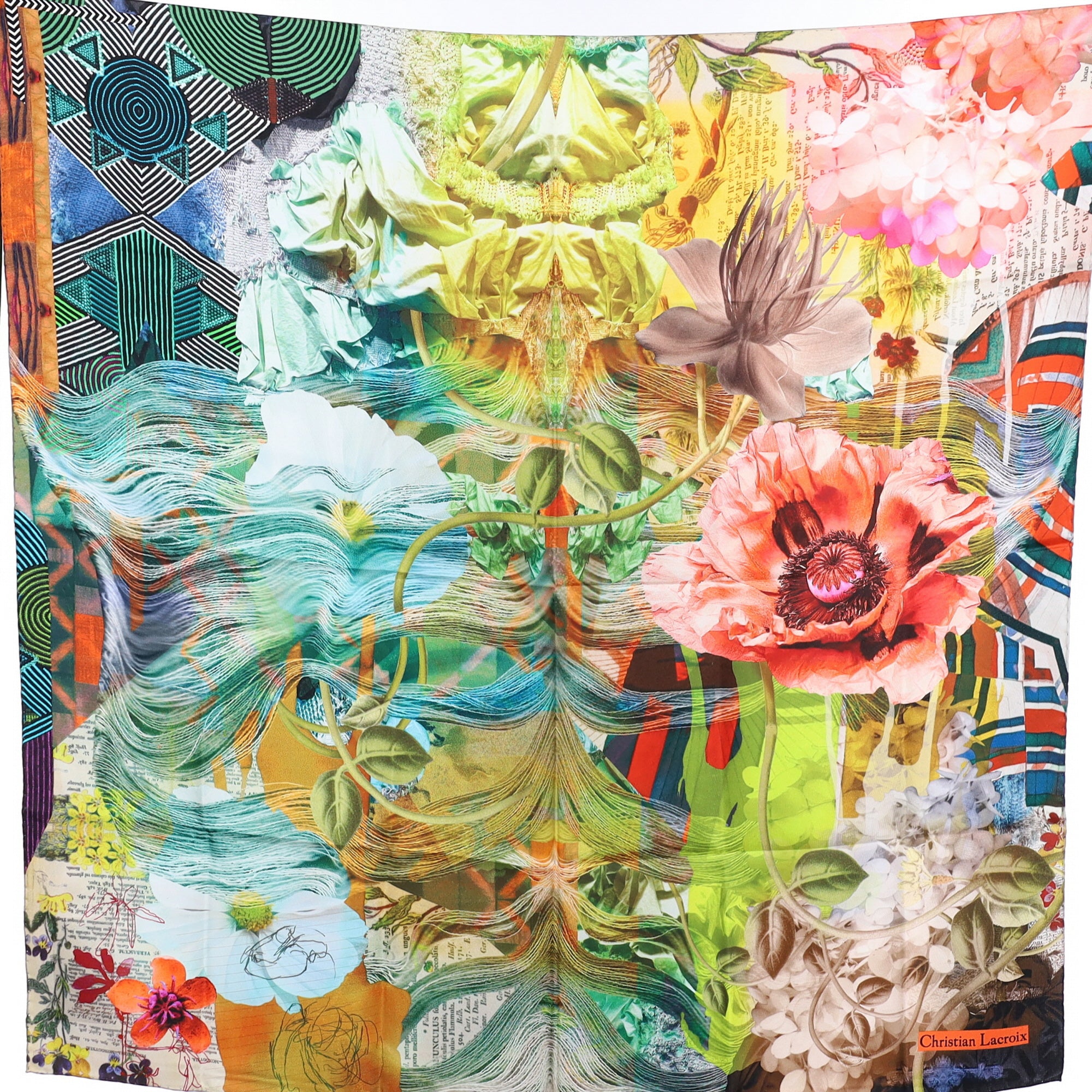 Christian Lacroix Multicoloured Abstract Silk Scarf