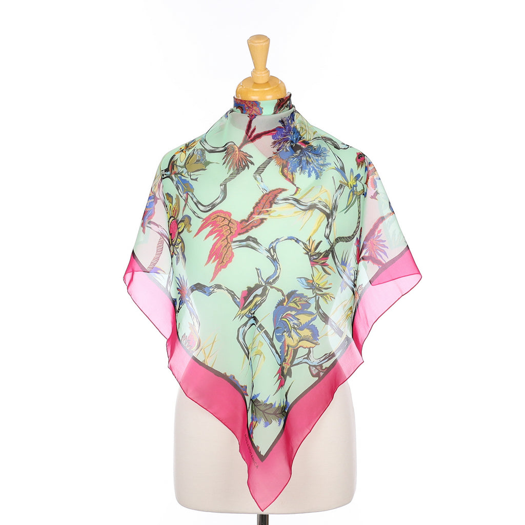 Brand New Balenciaga Rosabotanica Floral Silk Scarf