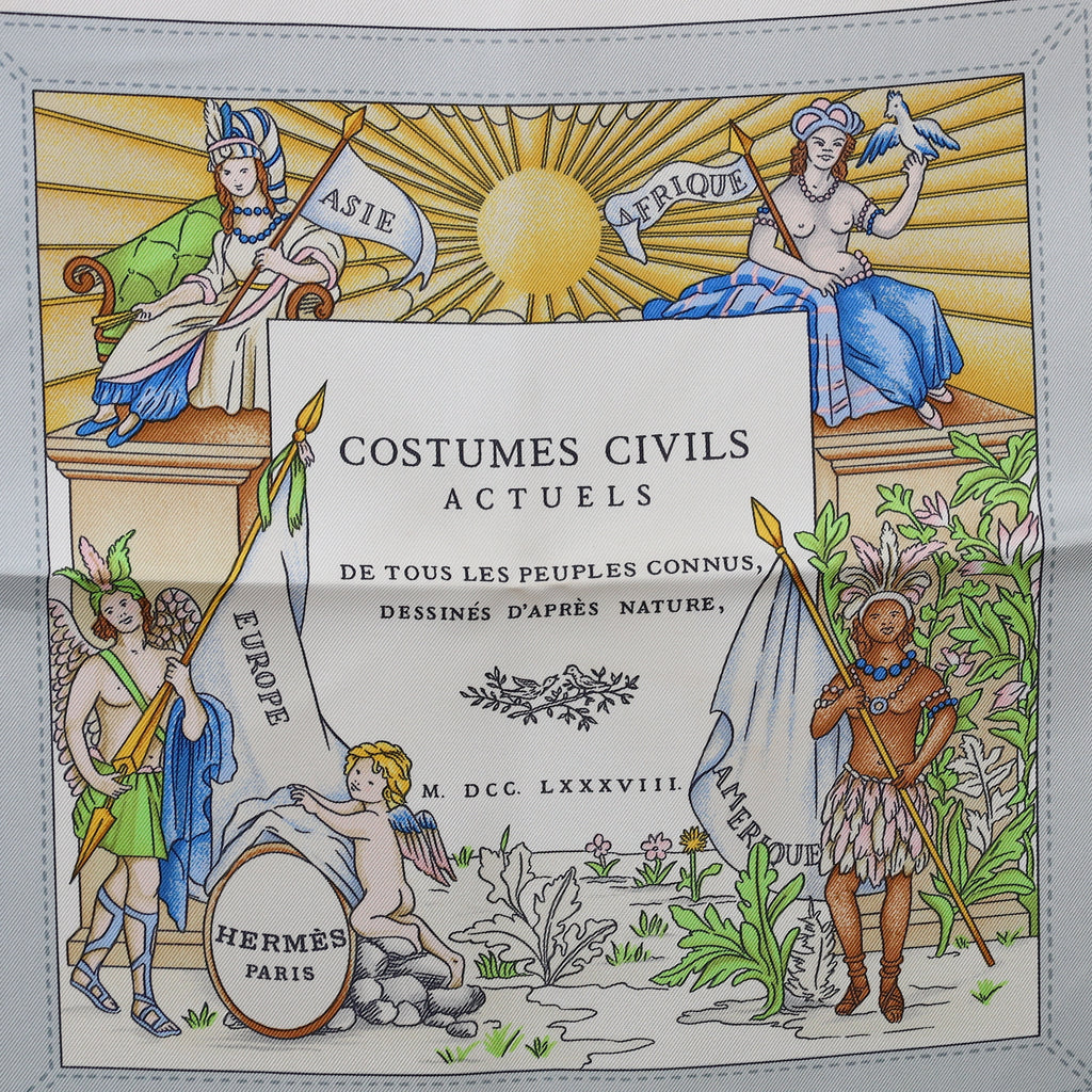 Hermès Costumes Civils Actuels Silk Scarf Rare
