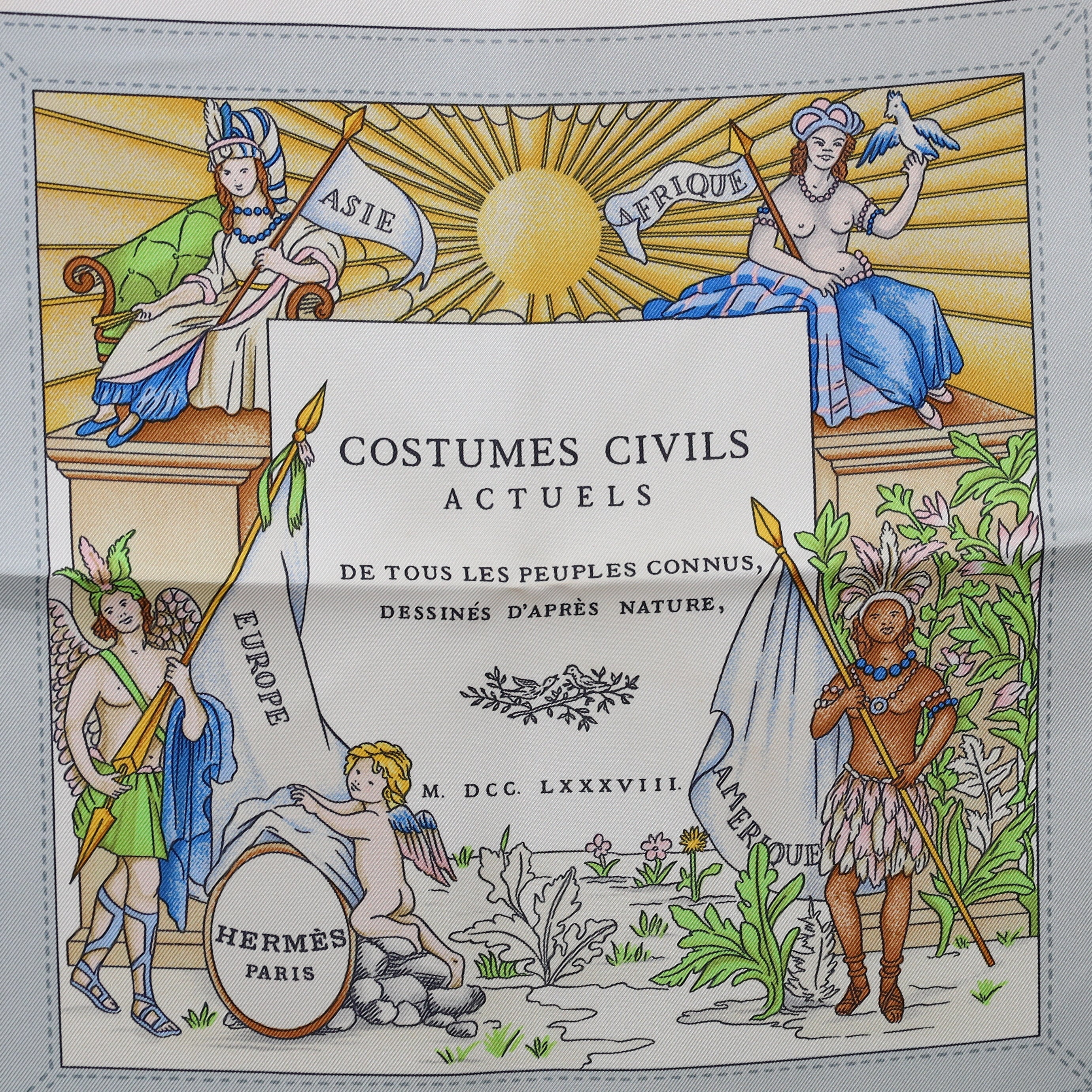 Hermès Costumes Civils Actuels Silk Scarf Rare