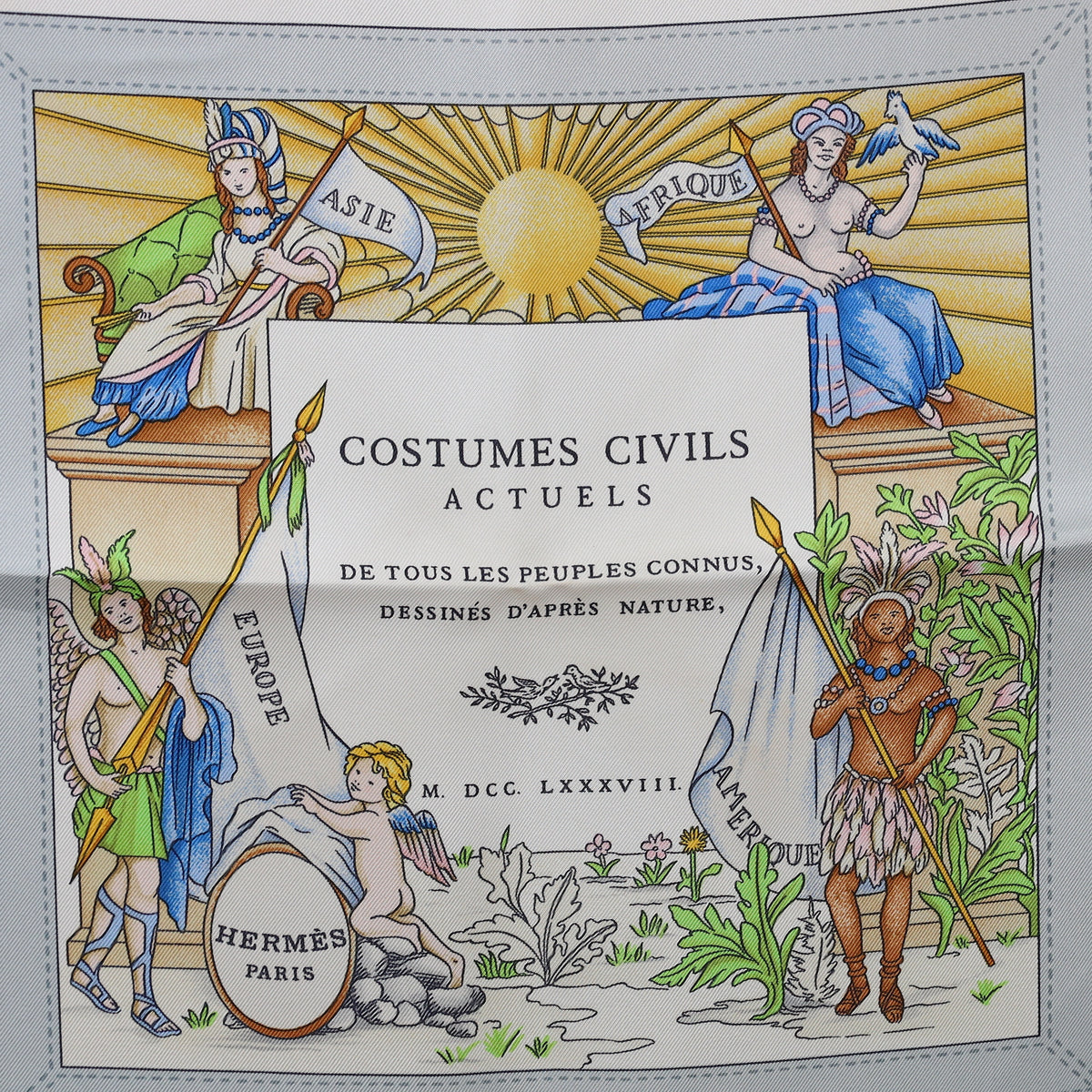 Hermès Costumes Civils Actuels Silk Scarf Rare