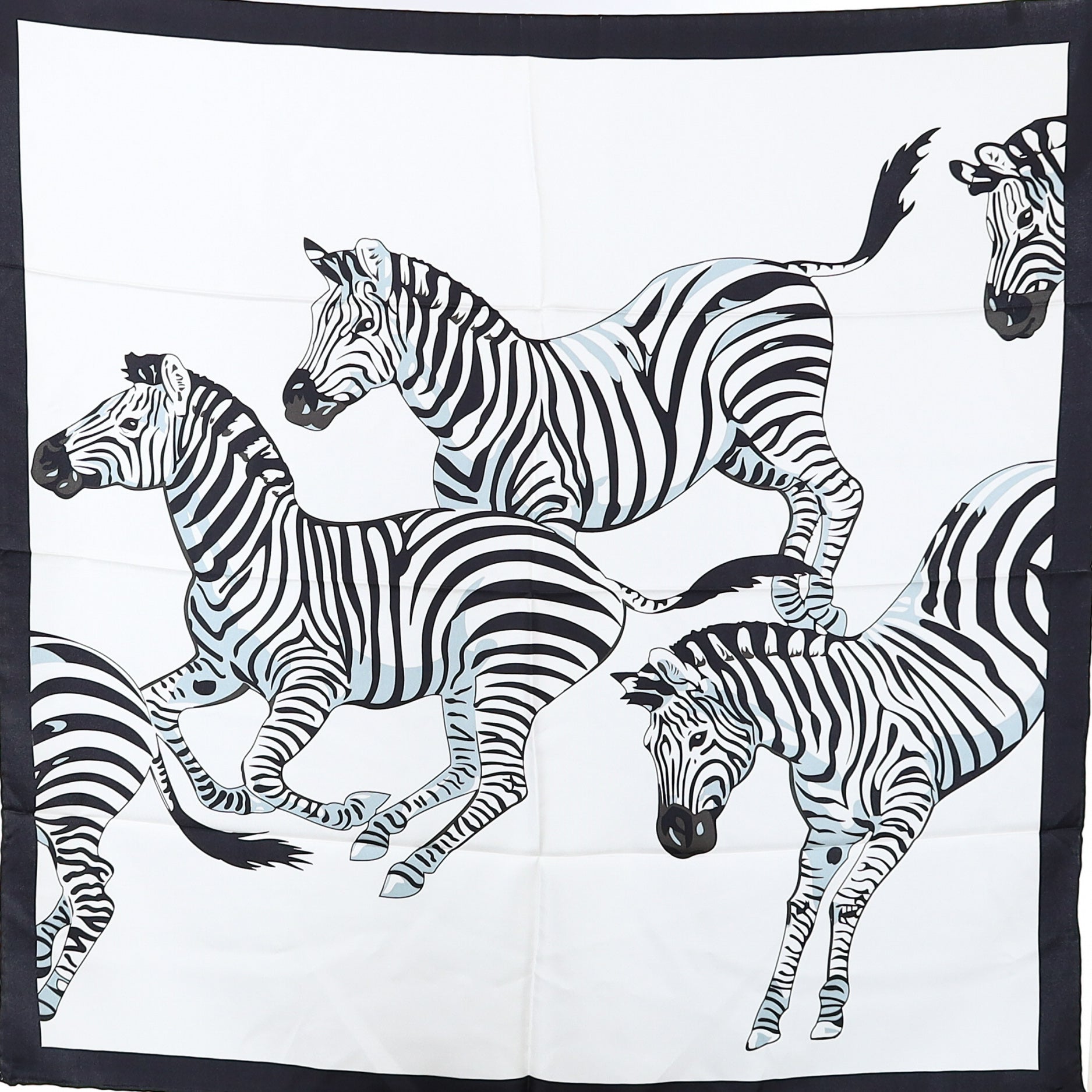 Brand New Zebra Black and White Silk Scarf
