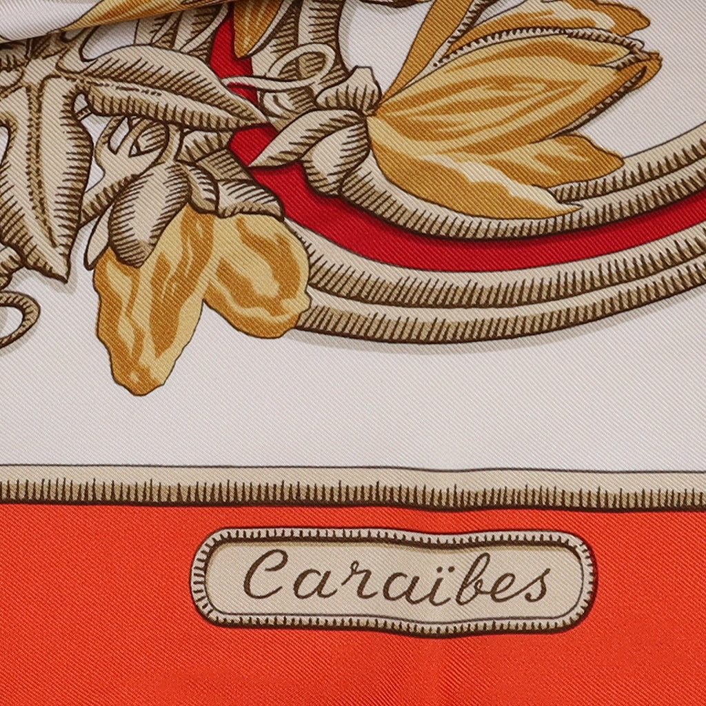 Boxed Hermès Caraïbes Silk Scarf