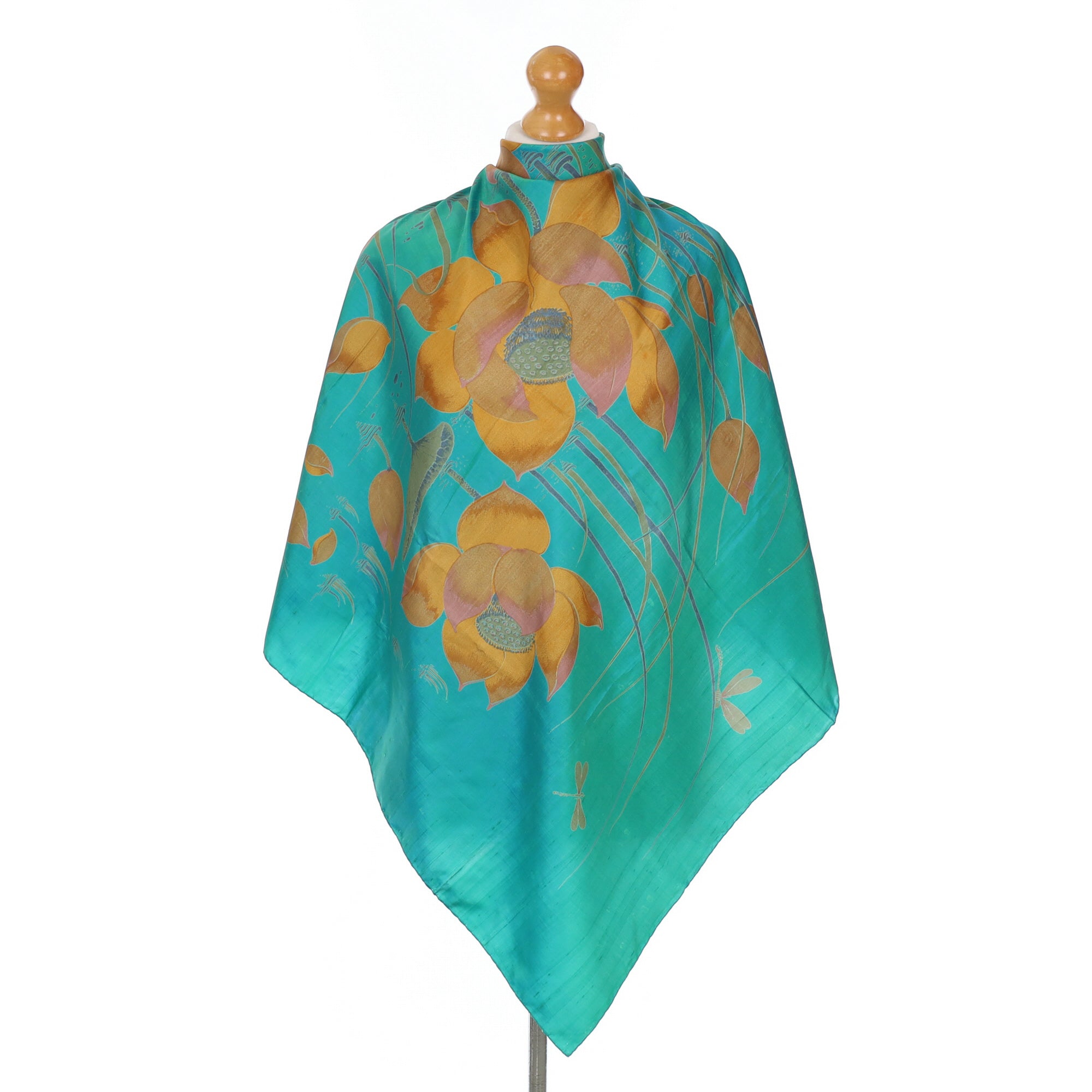 Immaculate Thai Silk Green Floral Scarf
