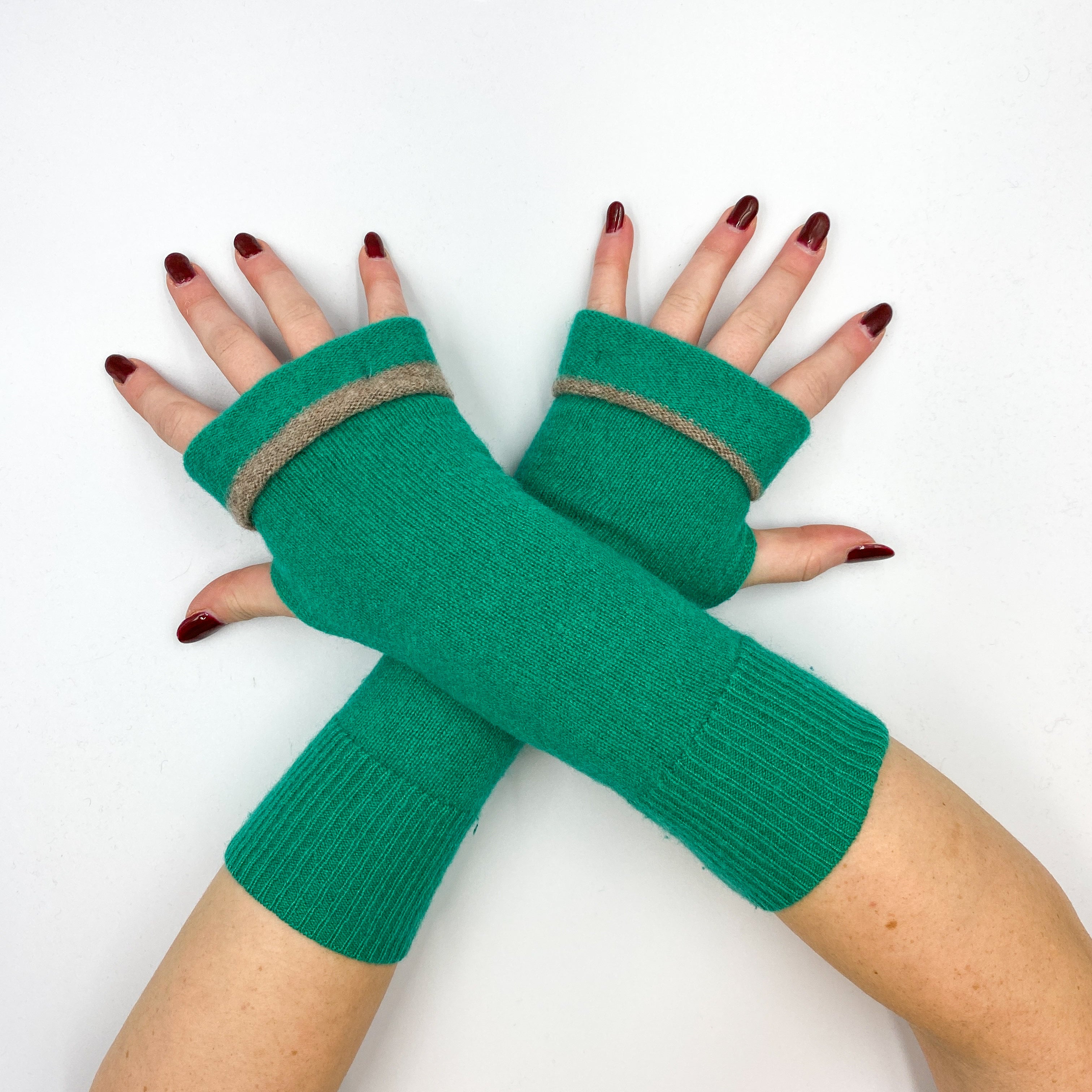 Parakeet Green Fingerless Gloves