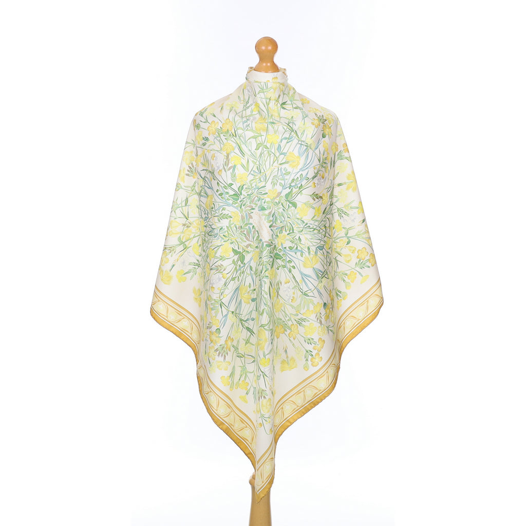 Hermès Oeillets Sauvages et autres Caryophyllées Silk Scarf