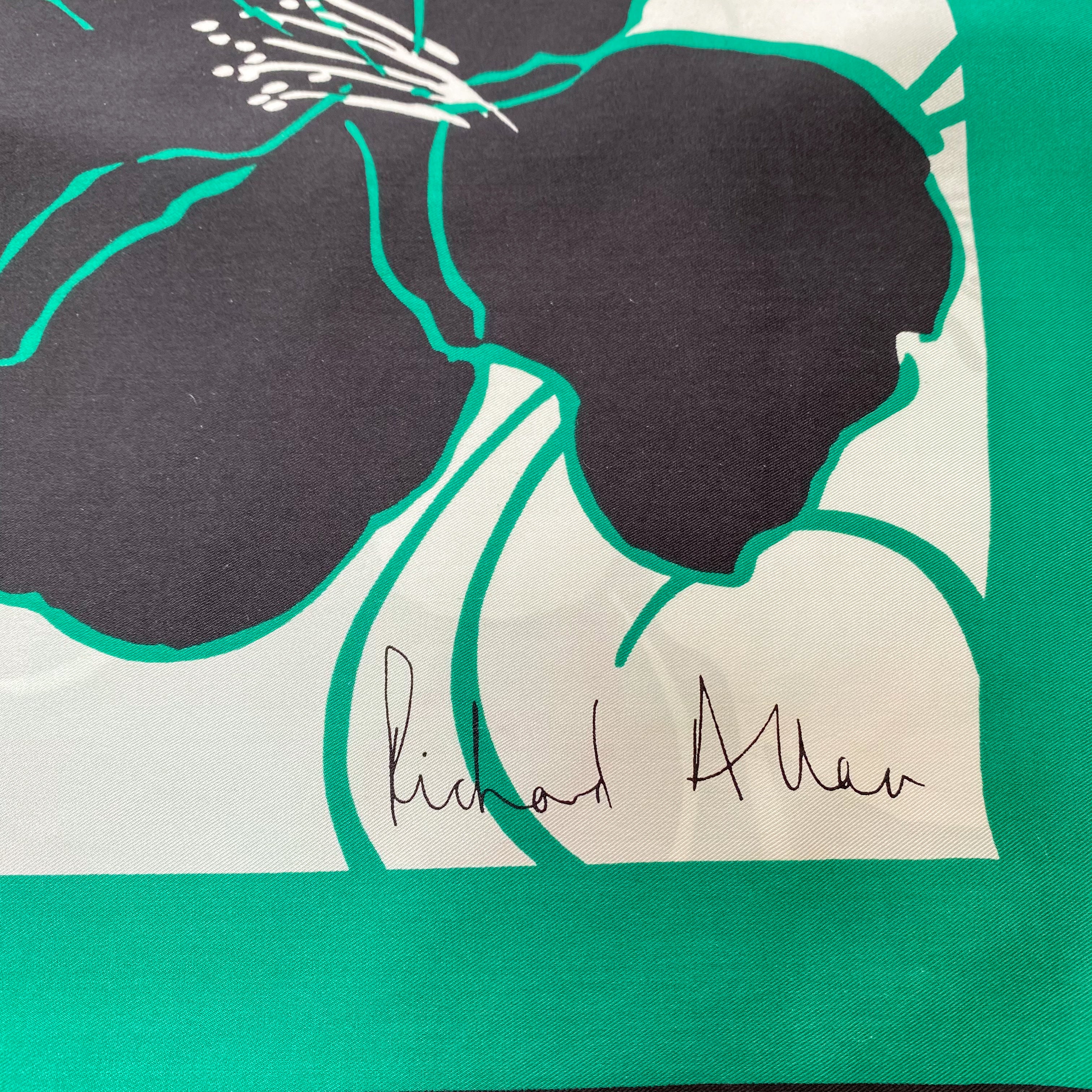 1970s Richard Allan Floral Vintage Silk Scarf