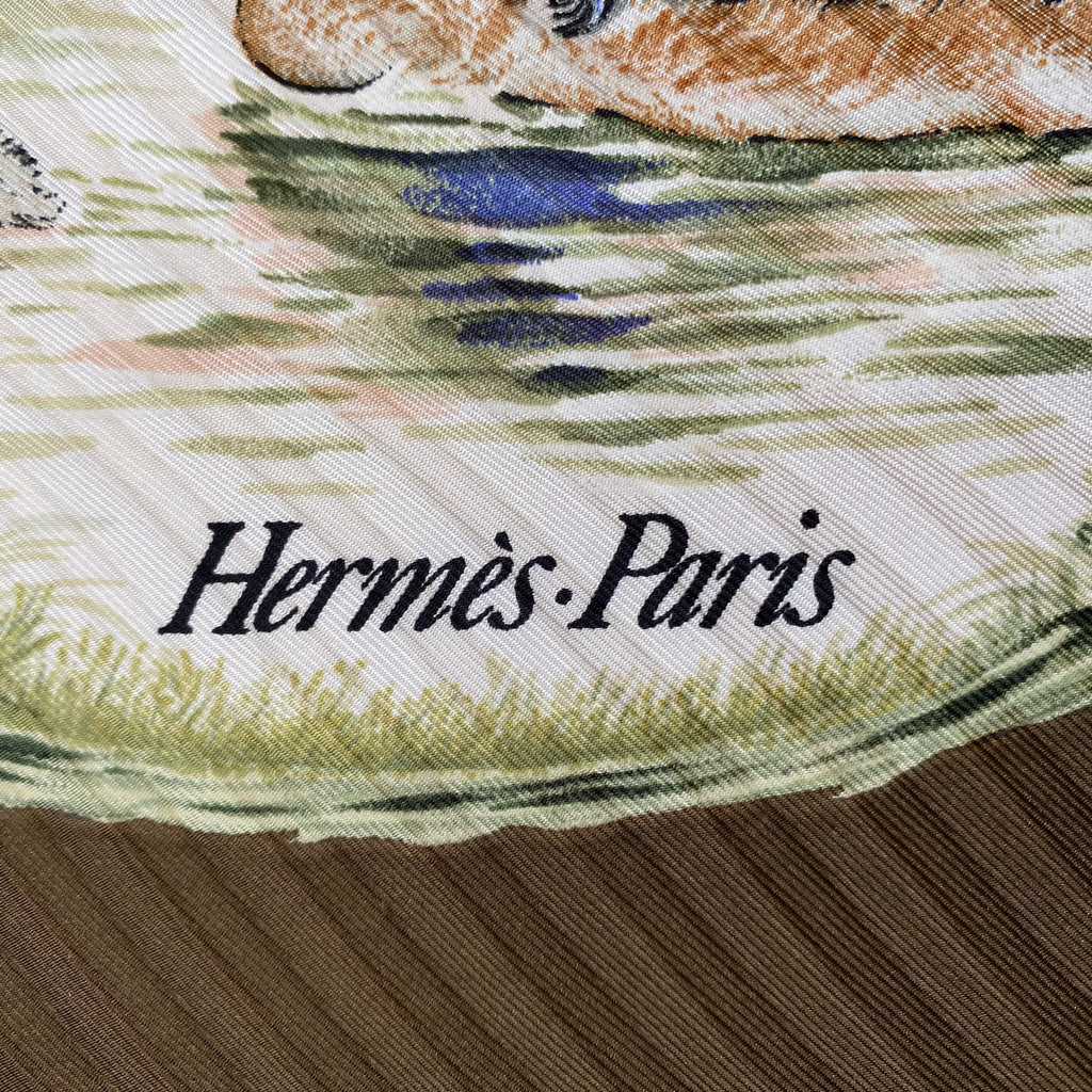 Hermès Halte en Camargue Plissé Silk Scarf