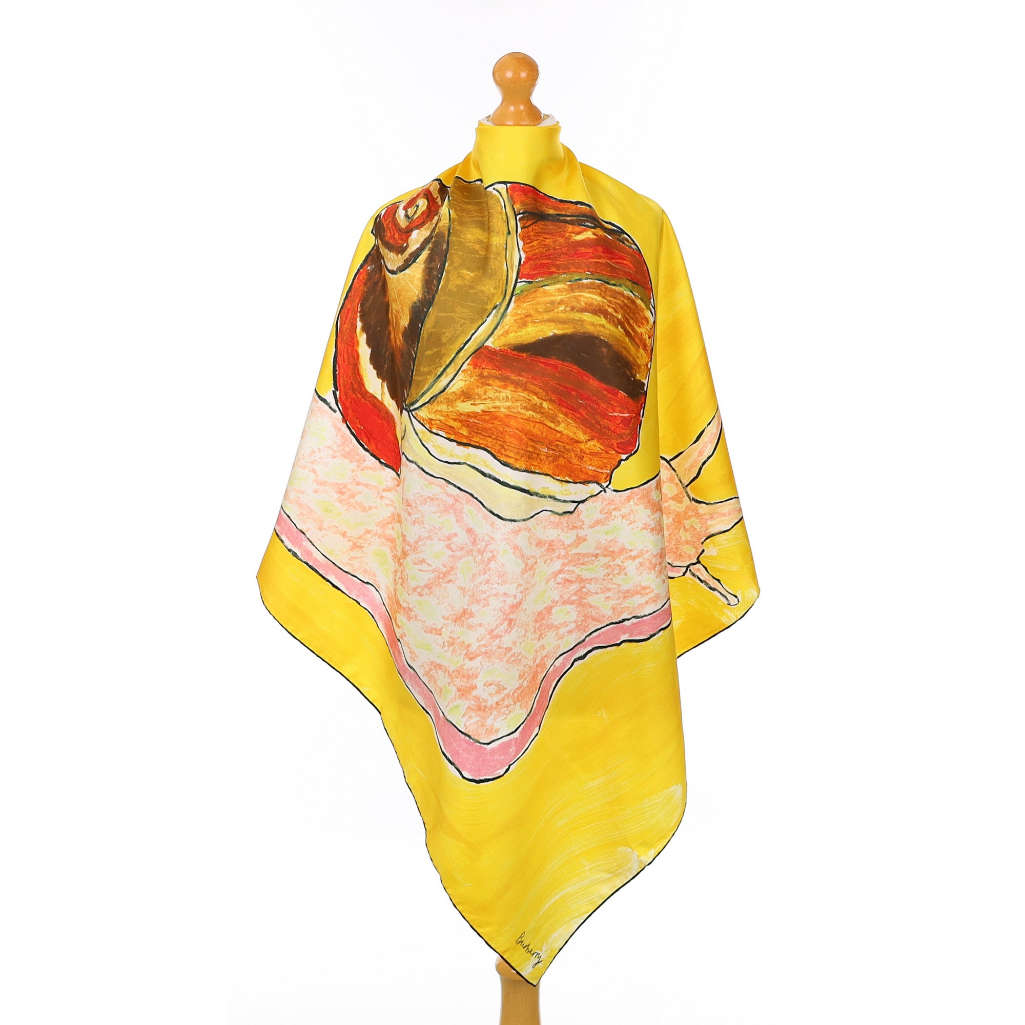 Brand New Burberry Snail Design Silk Scarf