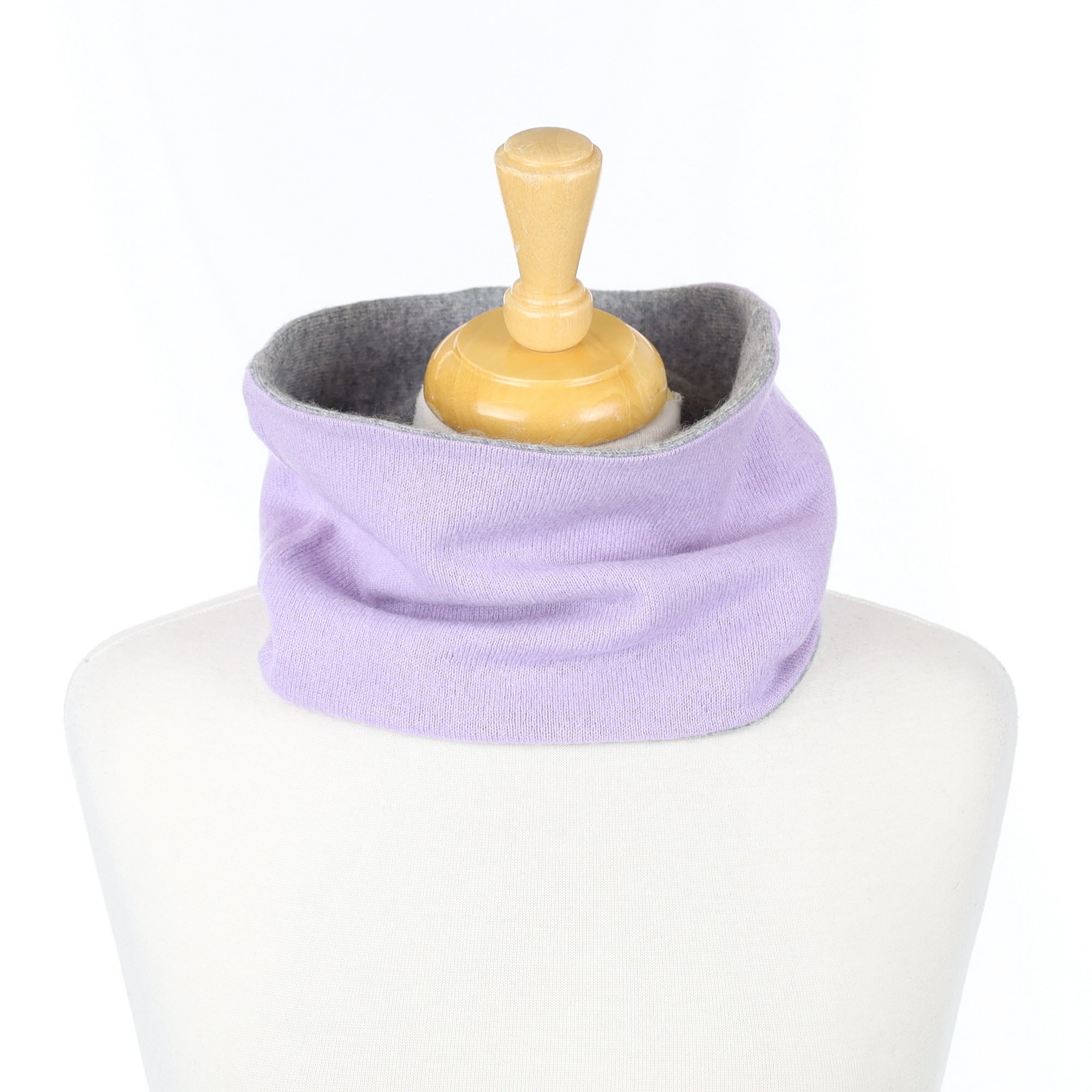 Smoke Grey and Lavender Neck Warmer