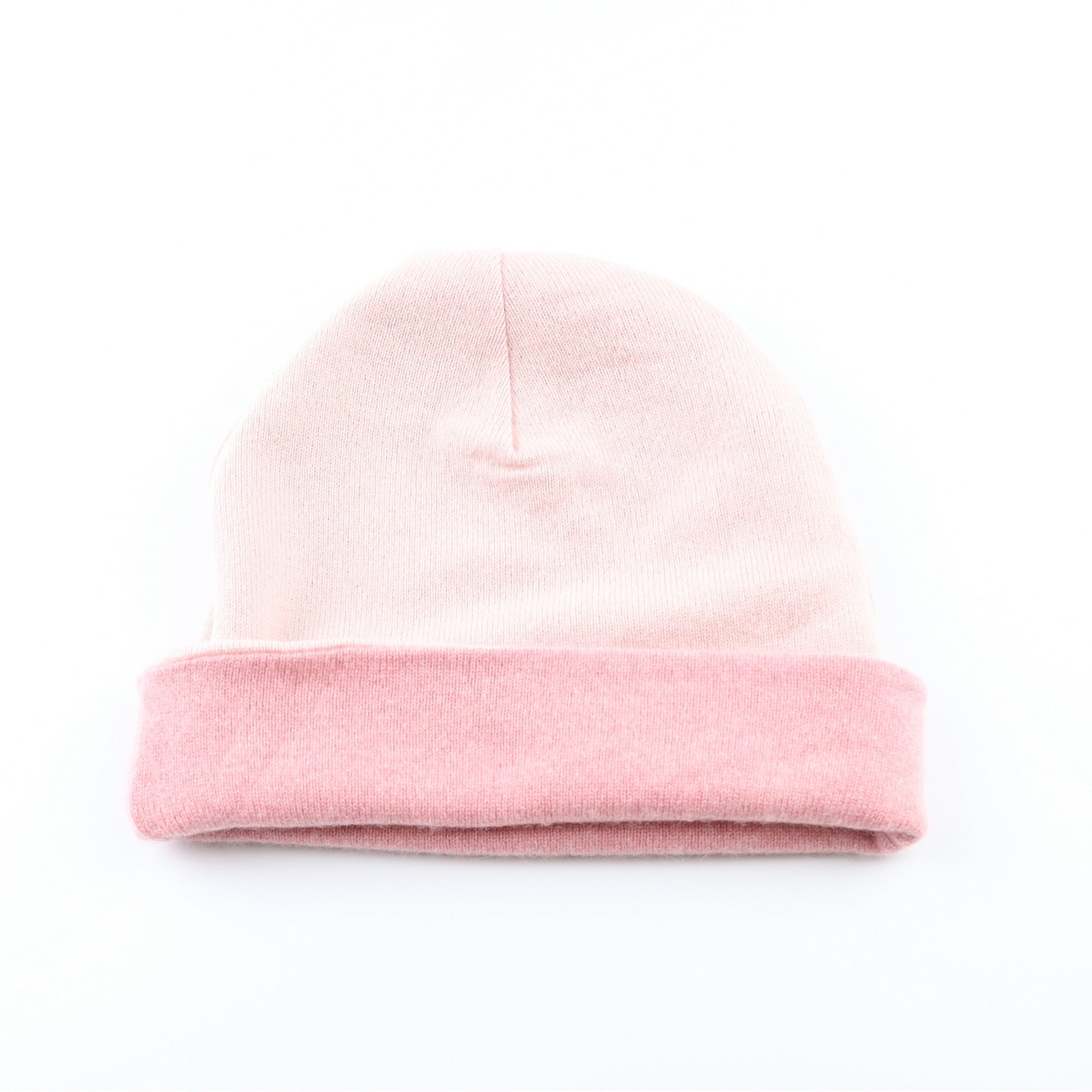Dusky Pink and Pale Pink Reversible Cashmere Beanie Hat