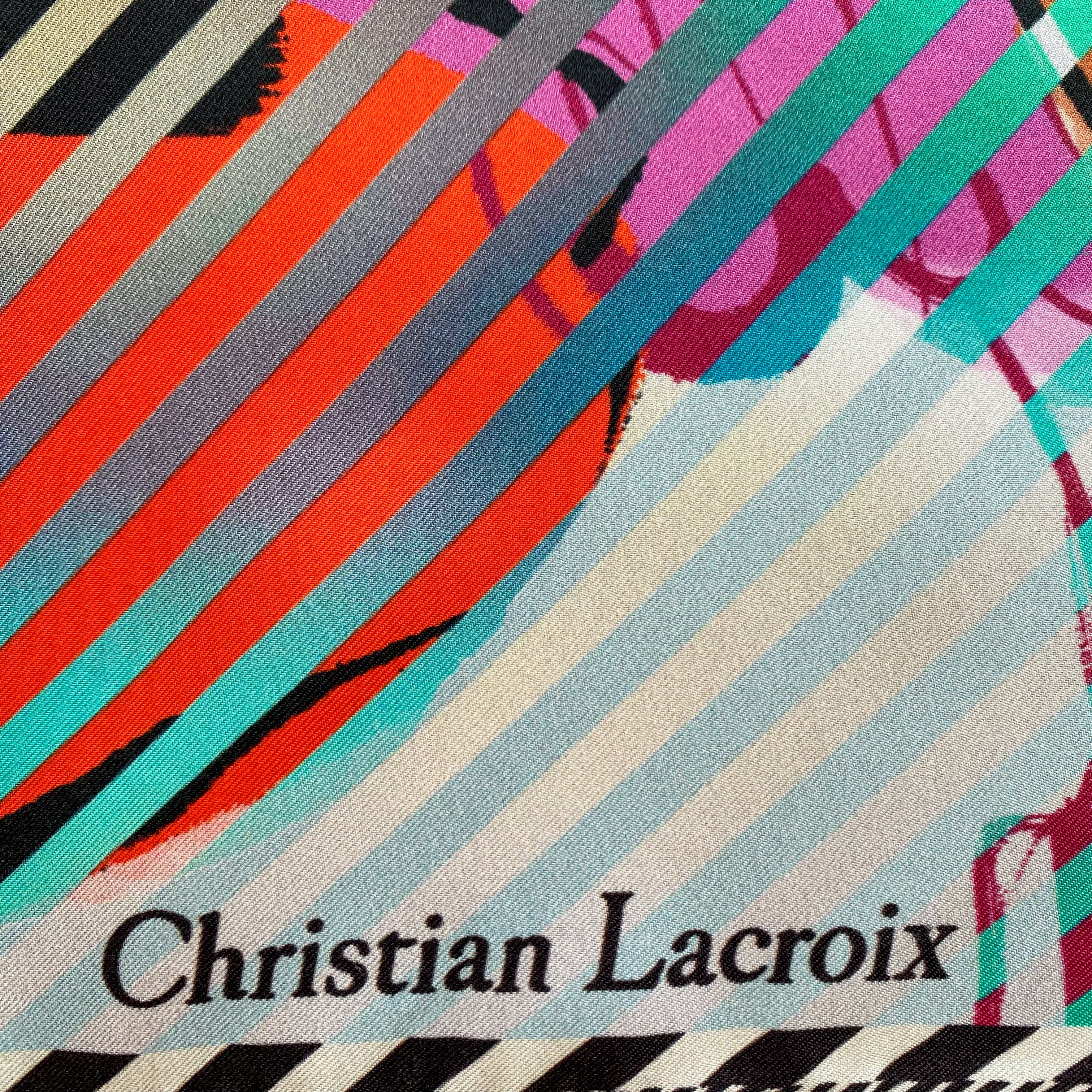 Christian Lacroix Abstract Designer Silk Scarf