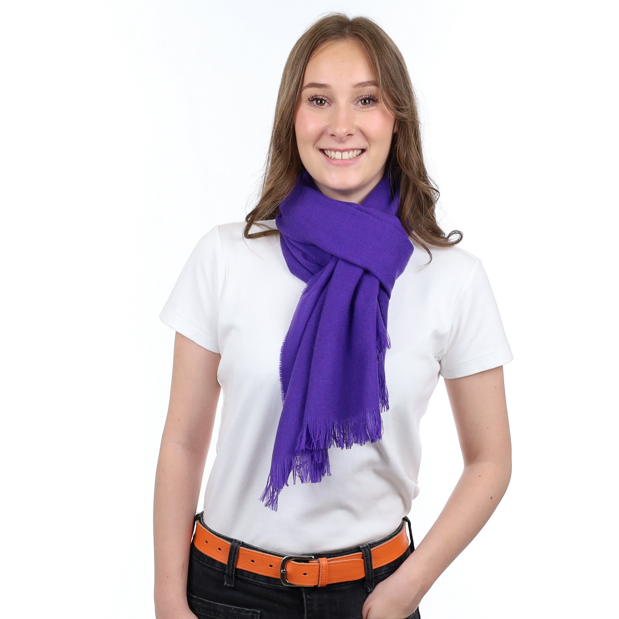 Brand New British Iris Purple Luxury Woven Cashmere Mini Wrap