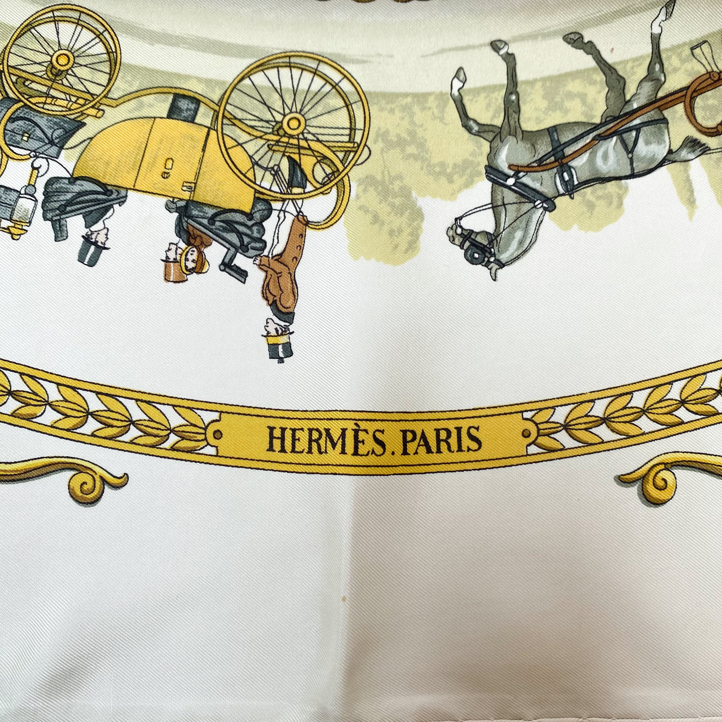 Boxed Hermès La Promenade De Longchamps Silk Scarf