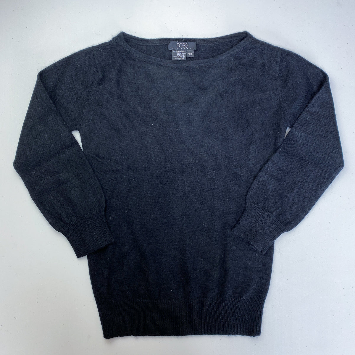 Children’s Black Cashmere Crew Neck Jumper Age 12