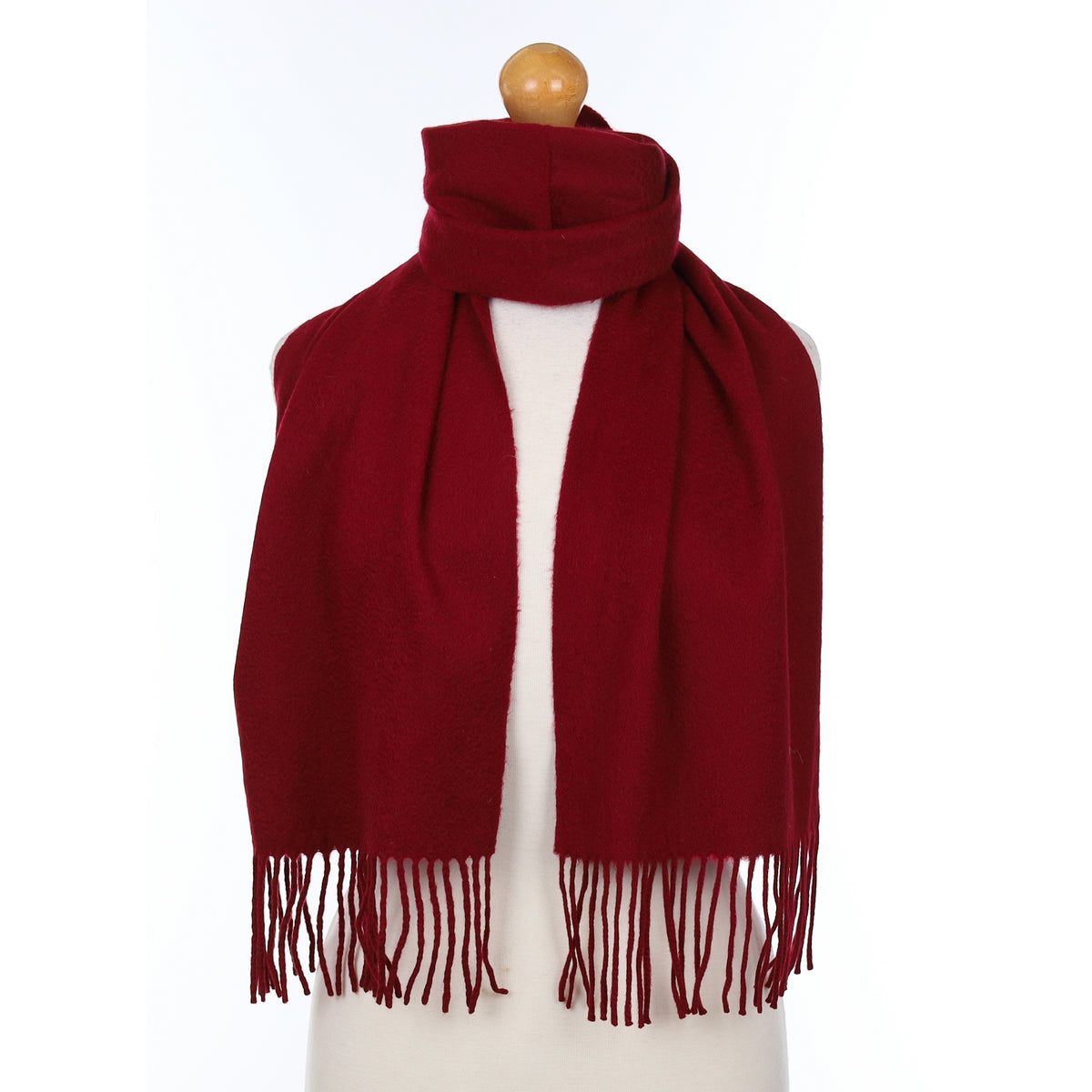 Wine Red Cashmere Woven Scarf
