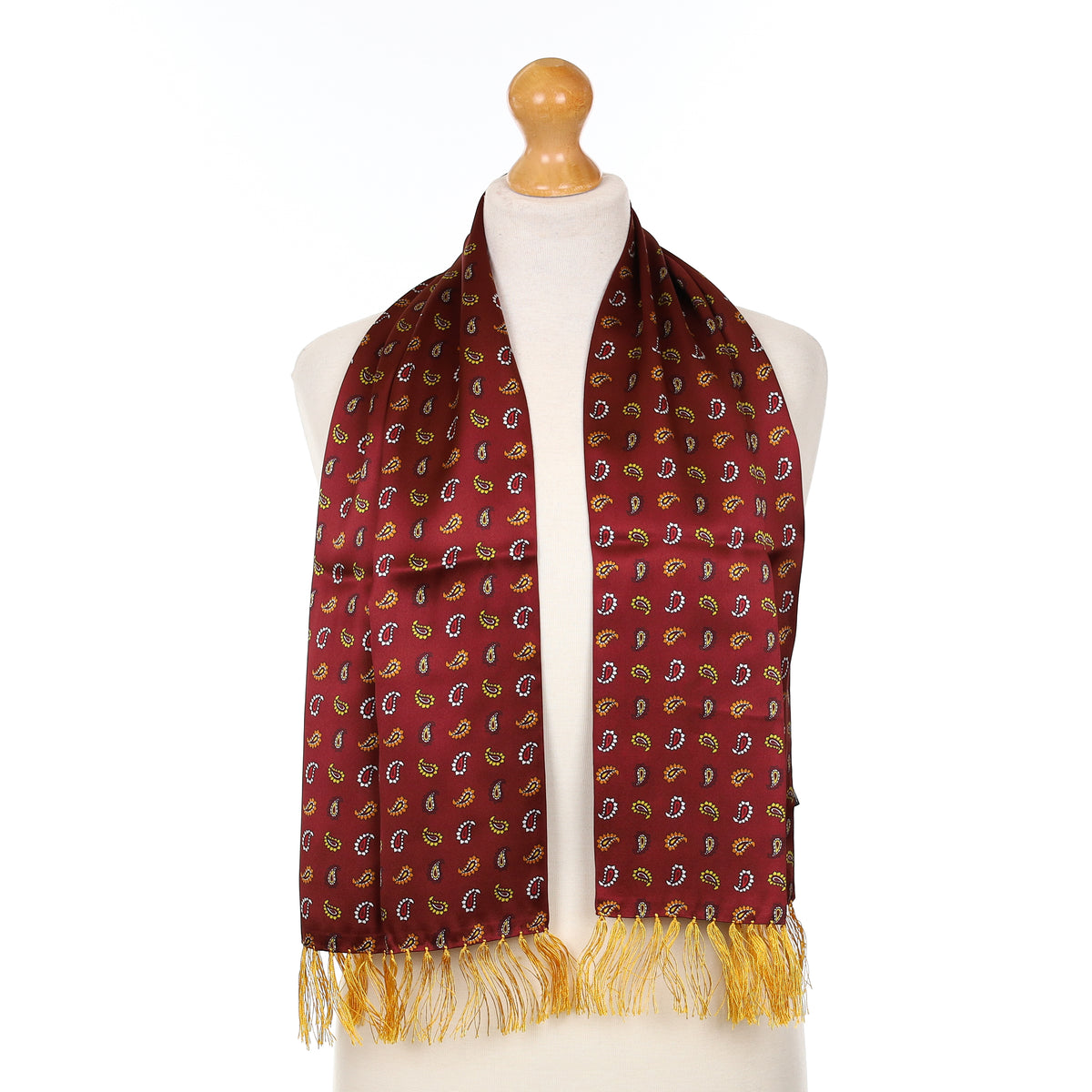 Brand New Tootal Deep Burgundy Paisley Silk Scarf
