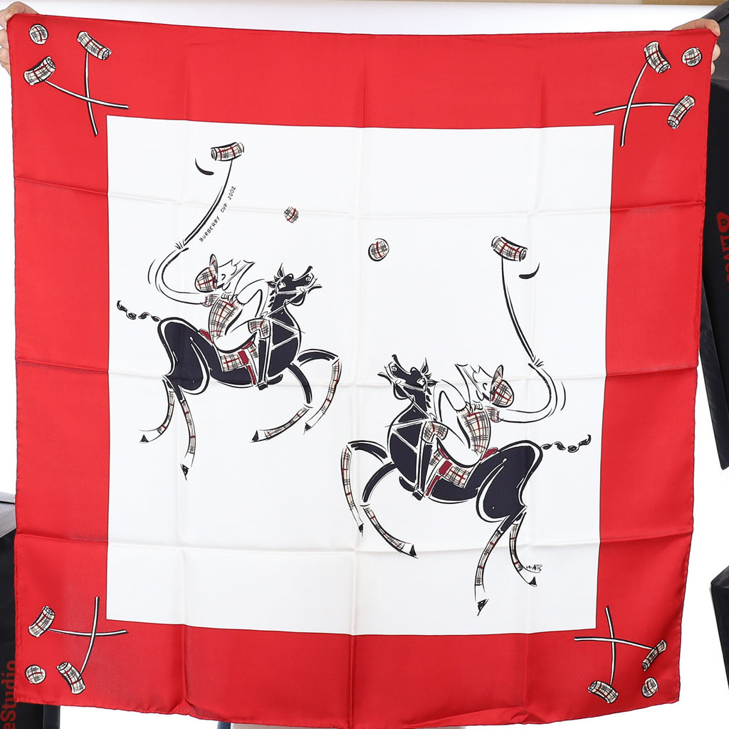 Brand New Boxed Burberry Polo Silk Scarf