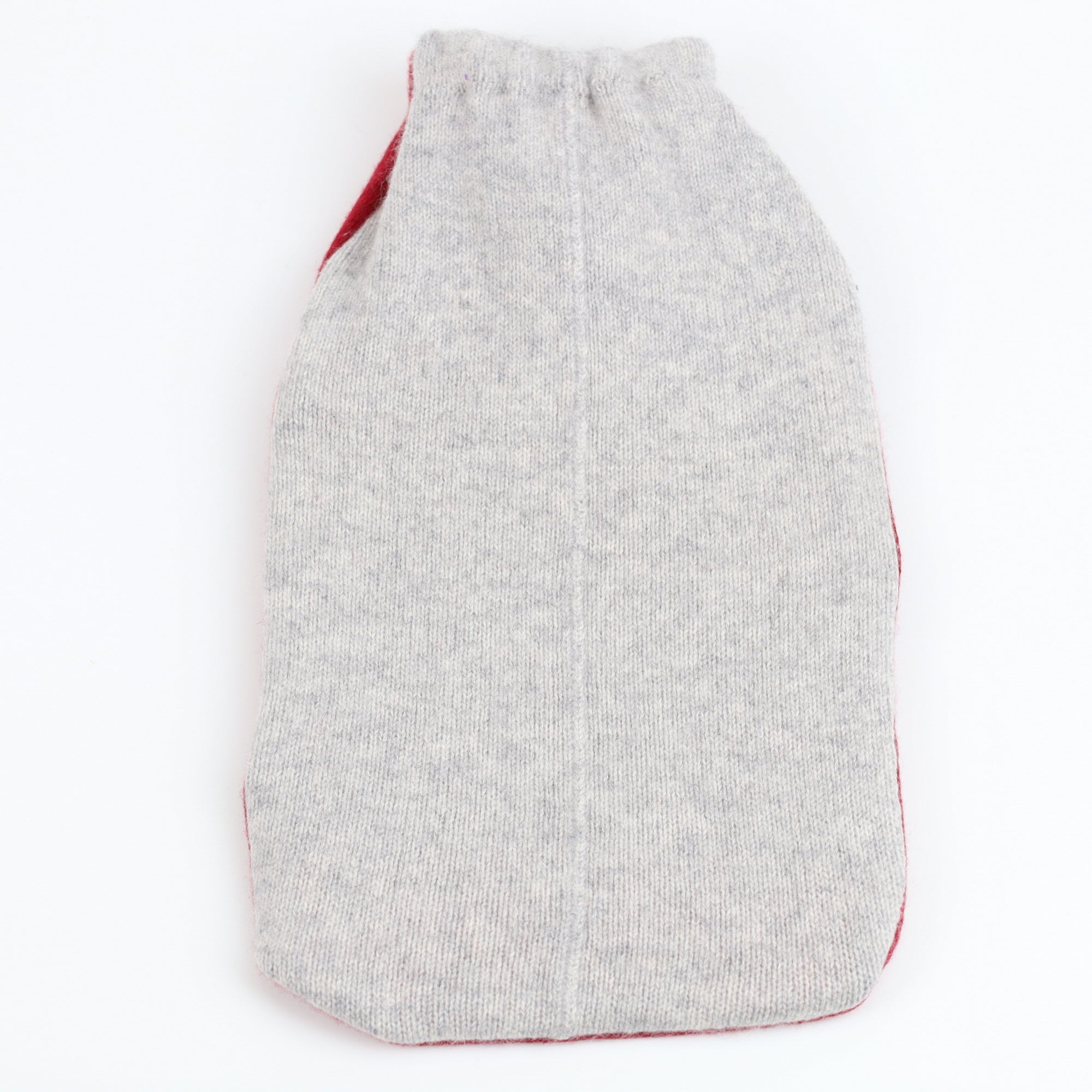 Smoke Grey and Burgundy Large Cashmere Hot Water Bottle