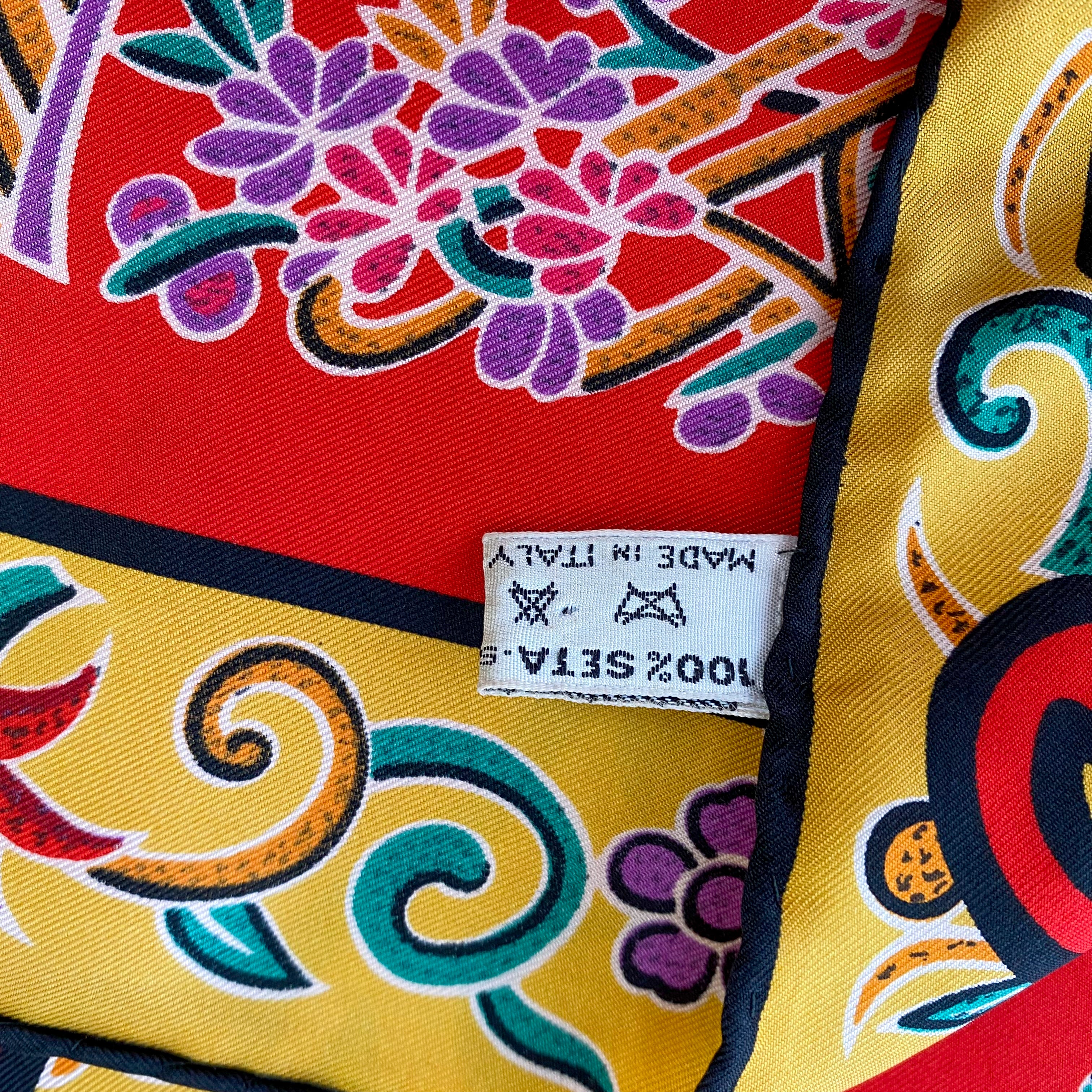 Manolo Borromeo Italian Red Silk Scarf