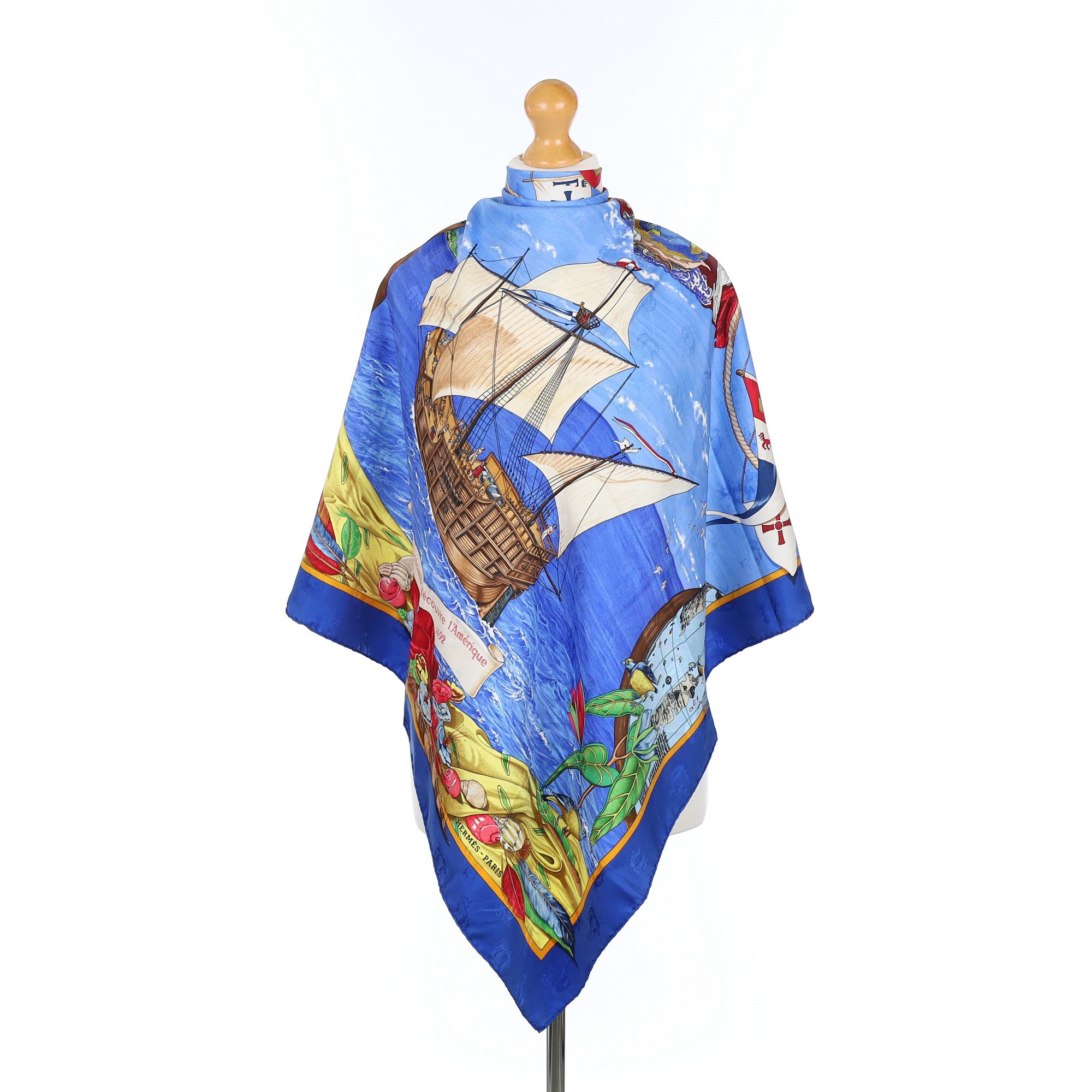 Hermès Christophe Colomb Découvre L’Amérique Silk Scarf Quite Rare