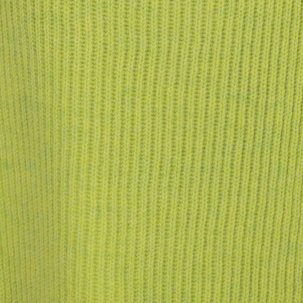 Brand New Scottish Acid Green Rib Cashmere Scarf
