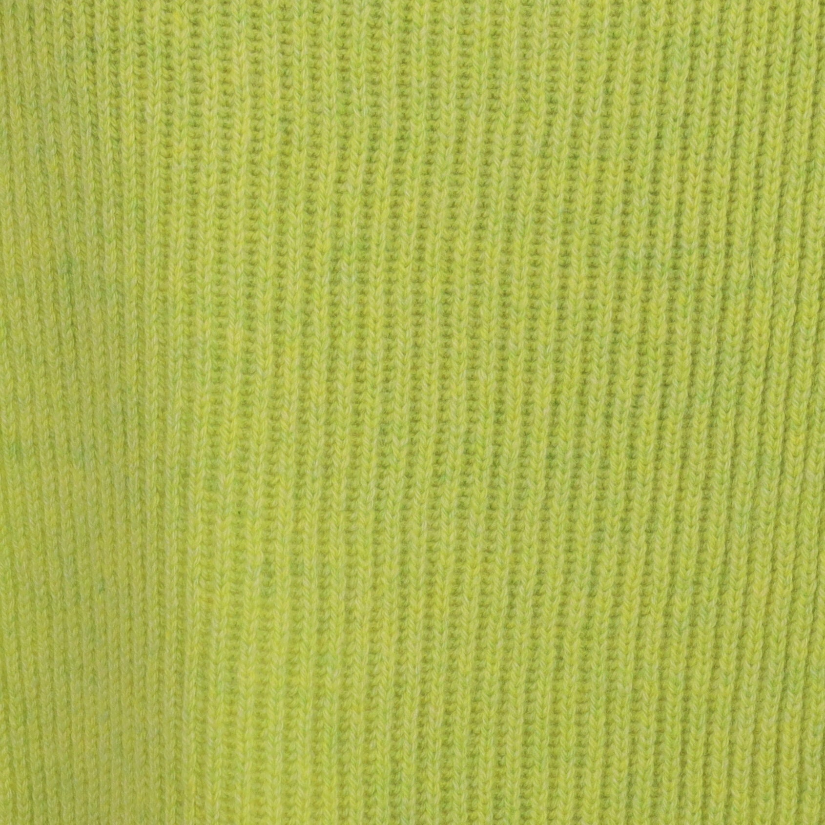 Brand New Scottish Acid Green Rib Cashmere Scarf