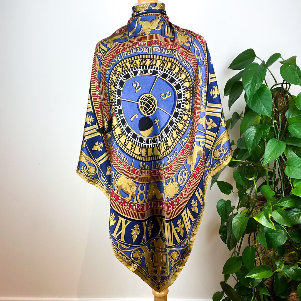 Classic Time Design Silk Scarf