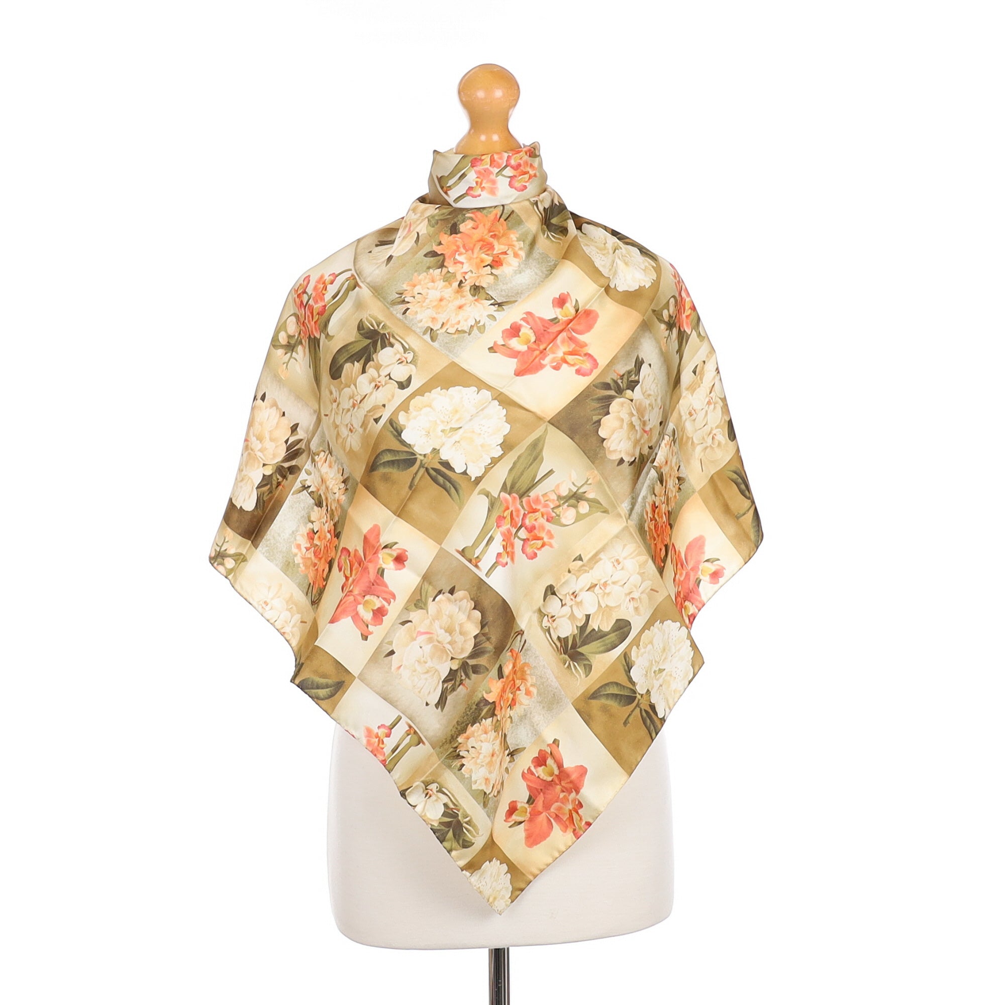 Floral Patchwork Silk Scarf