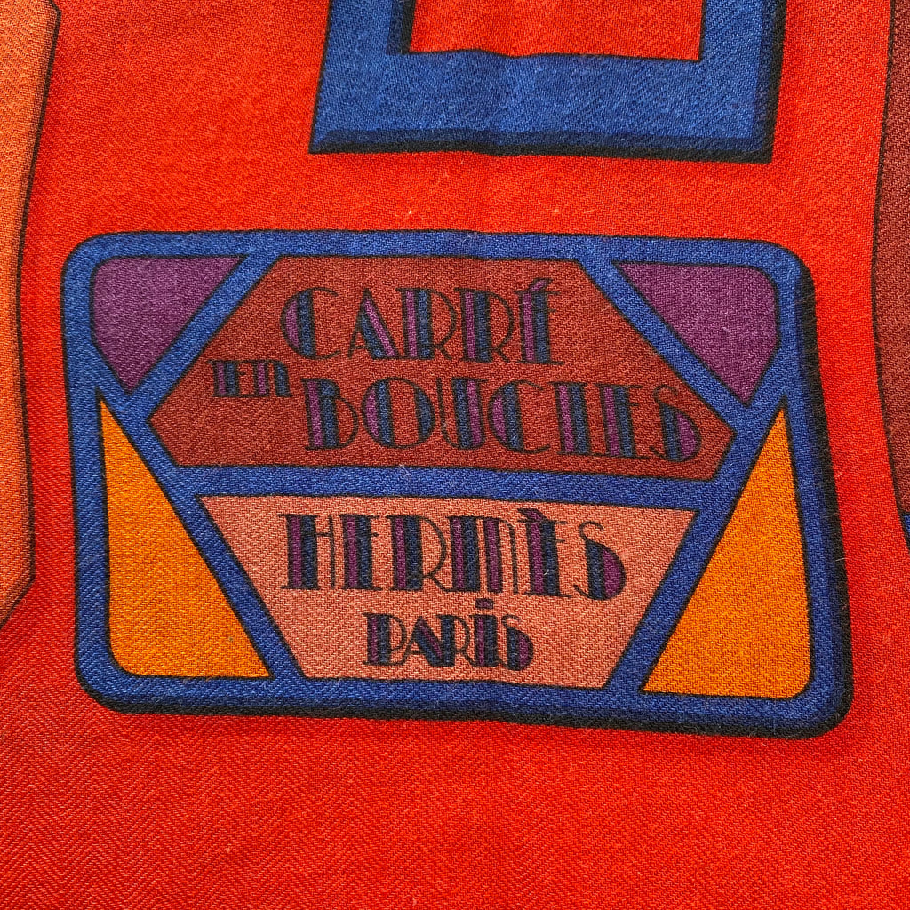 Hermès Carré en Boucles Cashmere Silk Scarf