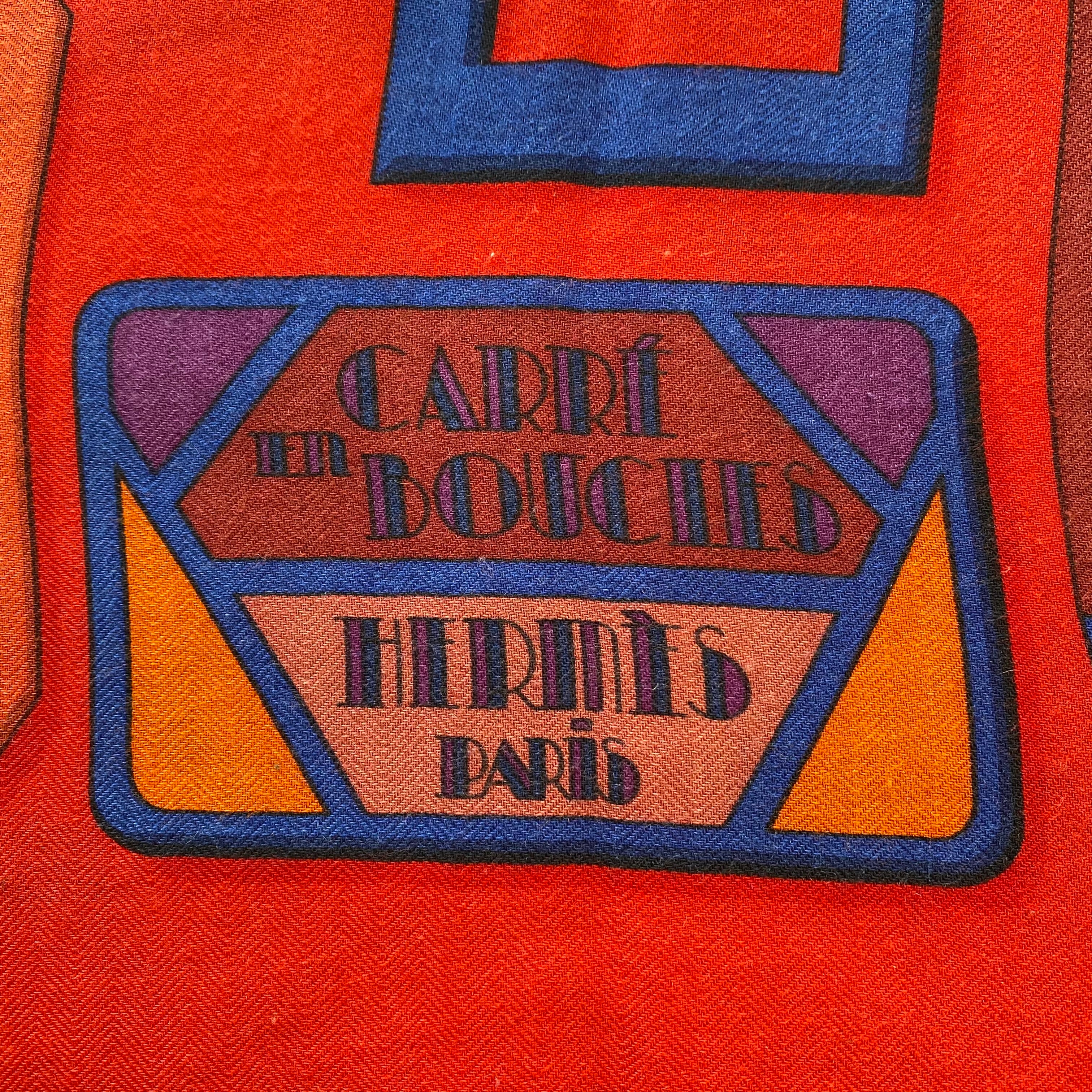 Hermès Carré en Boucles Cashmere Silk Scarf