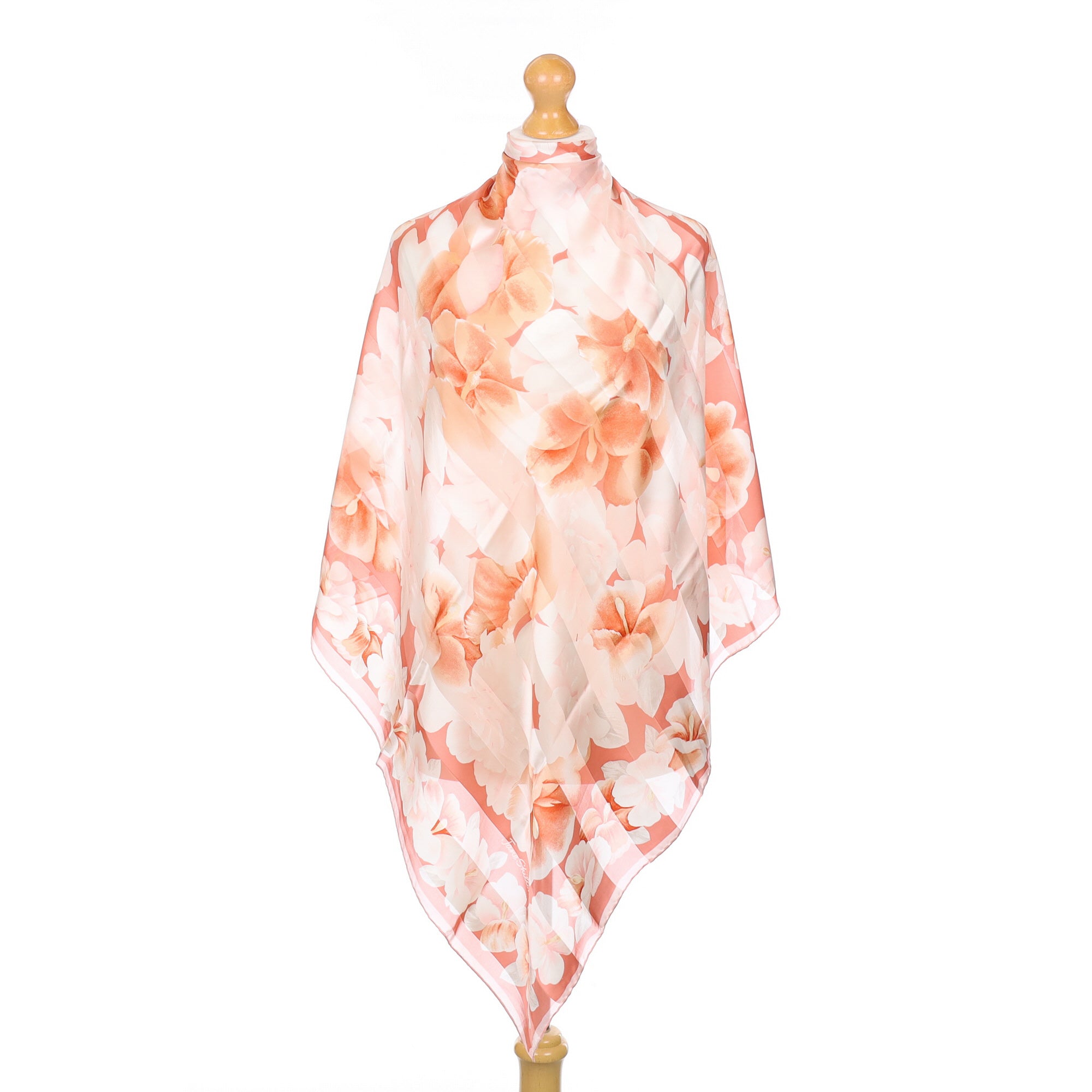 Jane Shilton Flamingo Pink Floral Silk Scarf