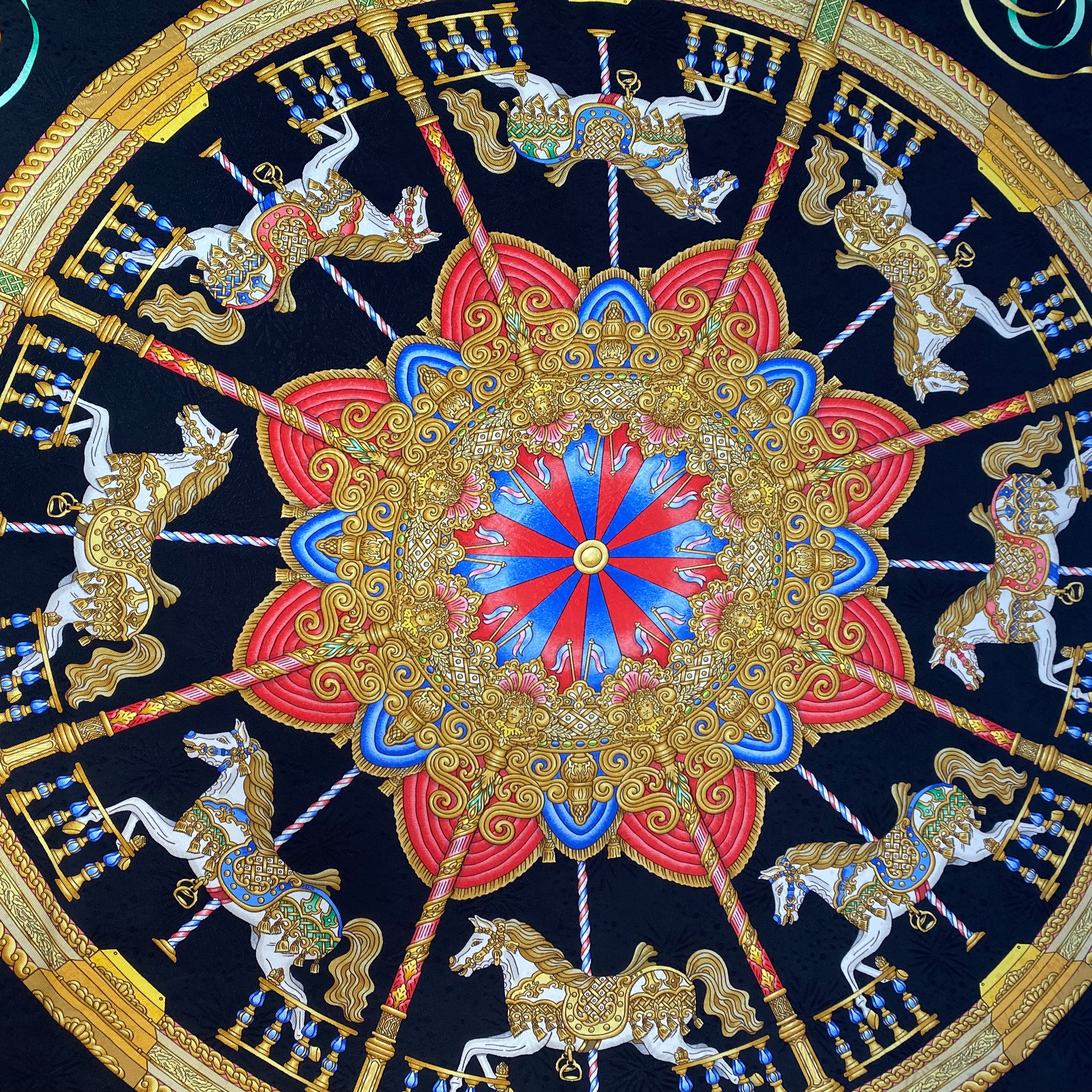 Boxed Hermes Luna Park Vintage Silk Scarf