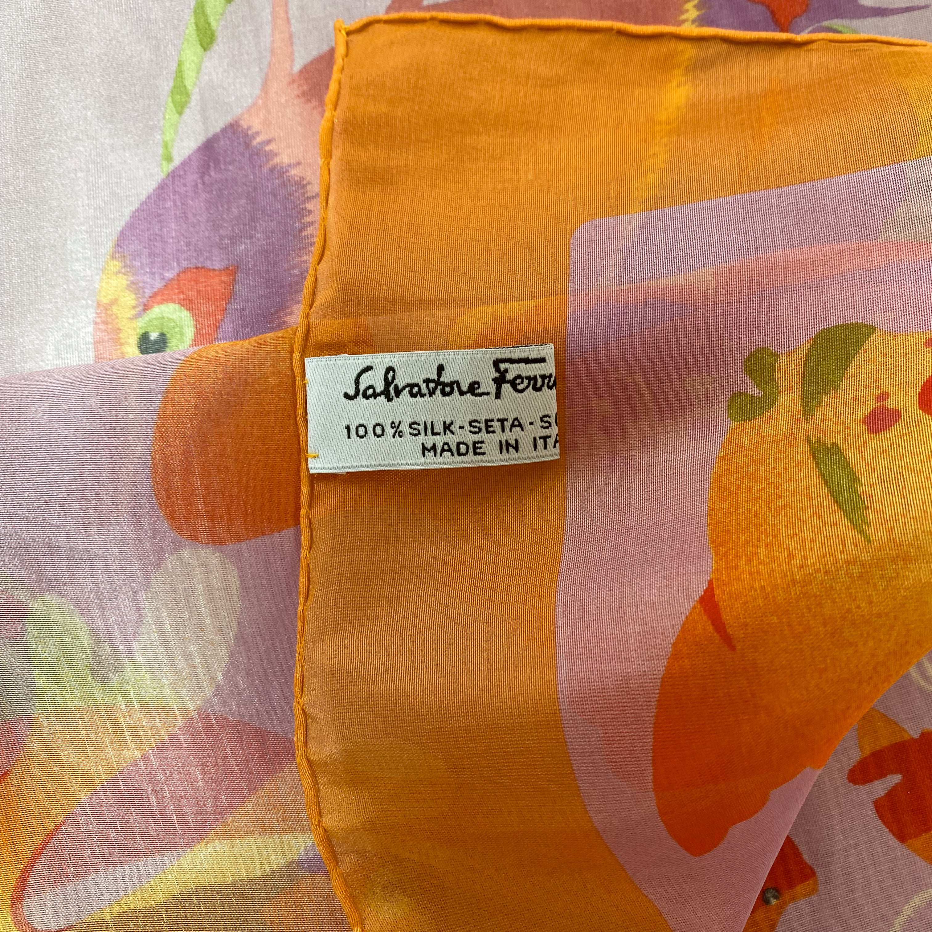 Brand New Boxed Salvatore Ferragamo Silk Scarf